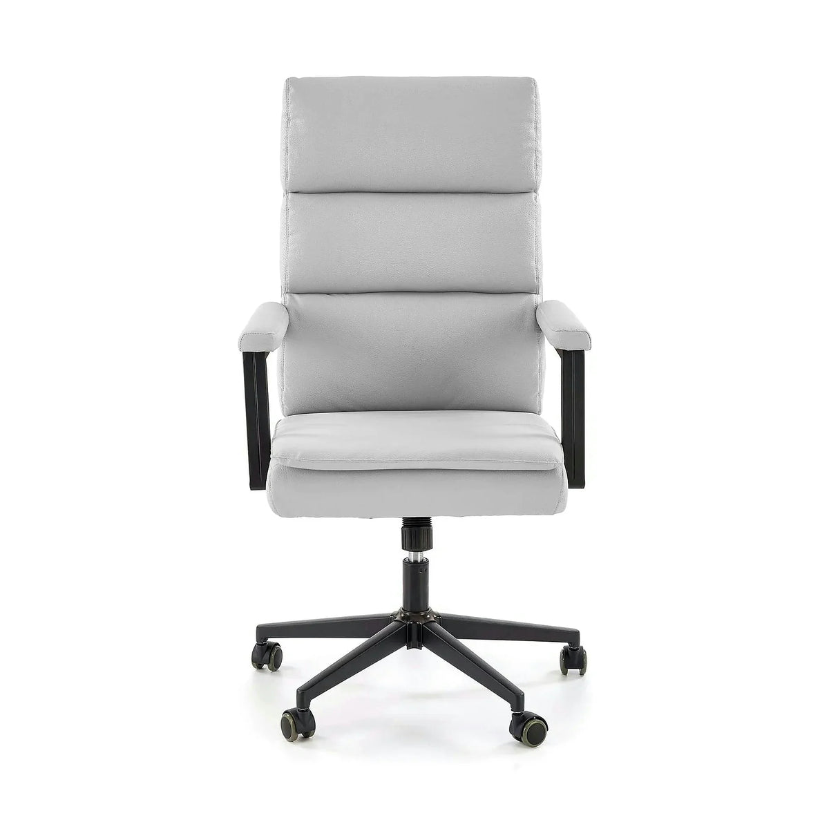 Scaun birou ADRIANO 2, gri deschis/negru, piele ecologica, 65x70x104/110 cm