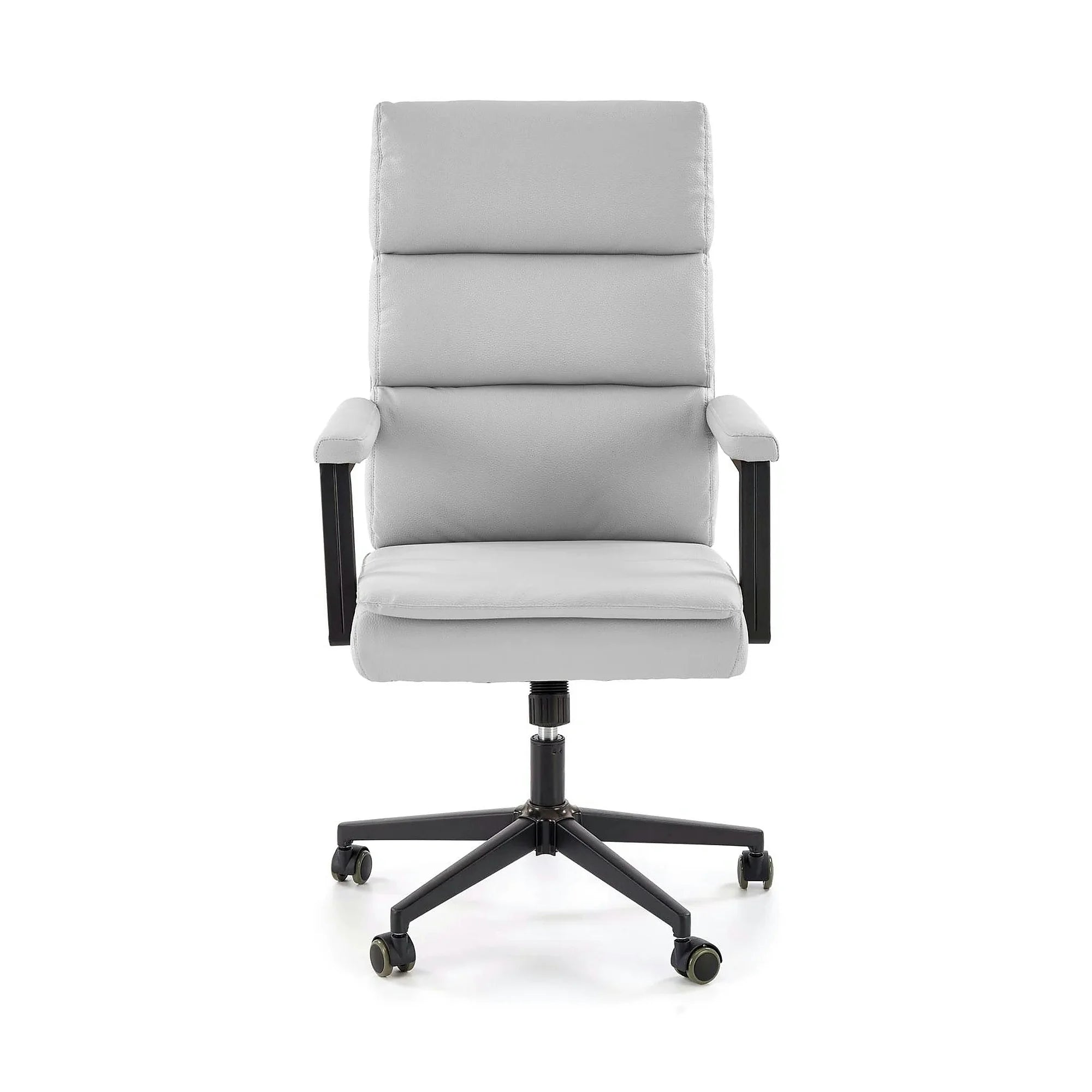Scaun birou ADRIANO 2, gri deschis/negru, piele ecologica, 65x70x104/110 cm