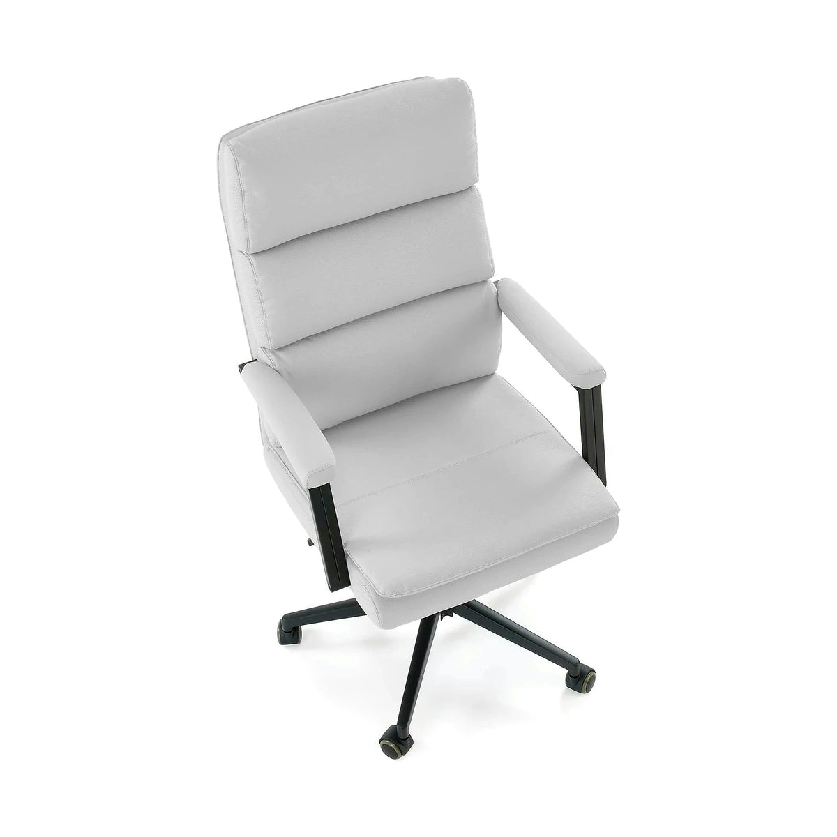Scaun birou ADRIANO 2, gri deschis/negru, piele ecologica, 65x70x104/110 cm