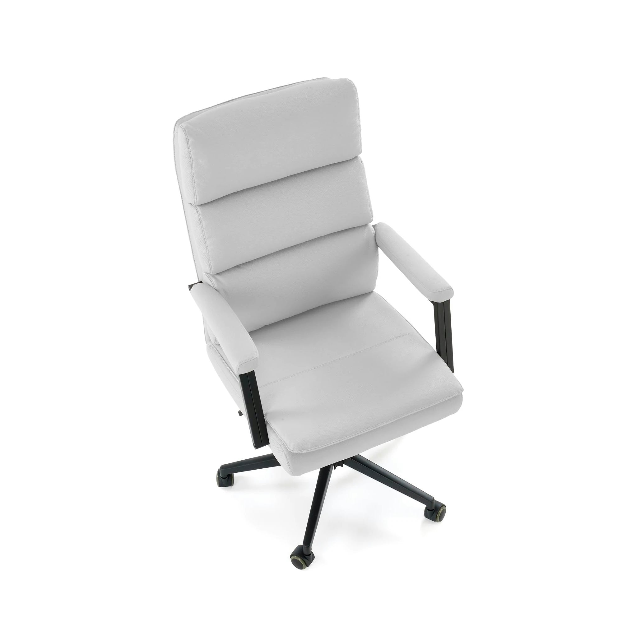 Scaun birou ADRIANO 2, gri deschis/negru, piele ecologica, 65x70x104/110 cm