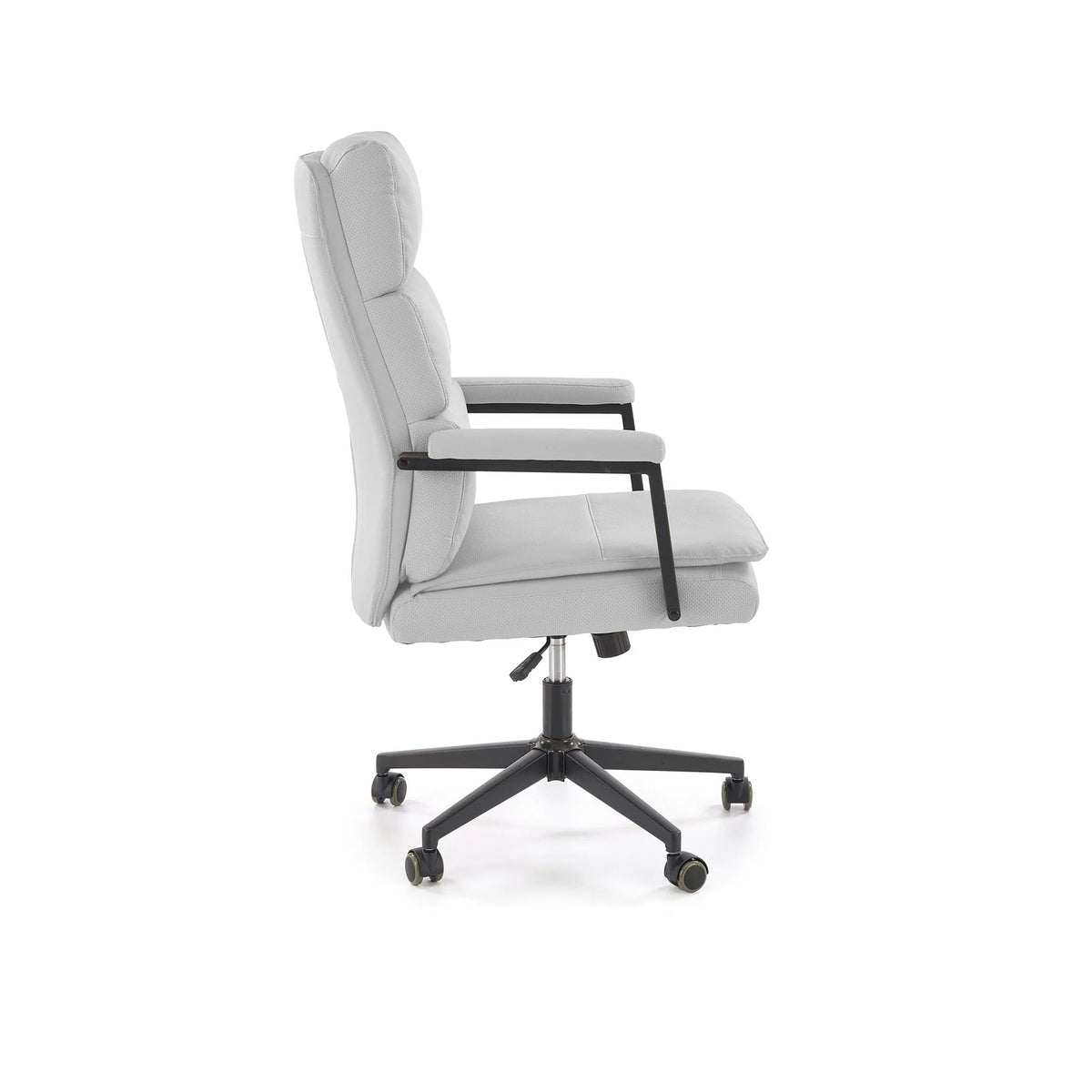 Scaun birou ADRIANO 2, gri deschis/negru, piele ecologica, 65x70x104/110 cm
