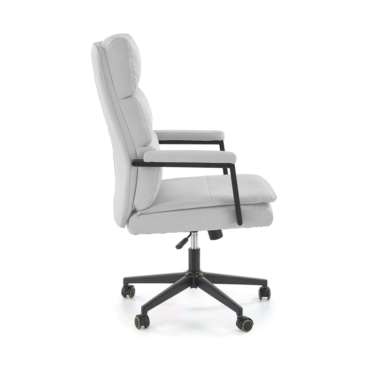 Scaun birou ADRIANO 2, gri deschis/negru, piele ecologica, 65x70x104/110 cm