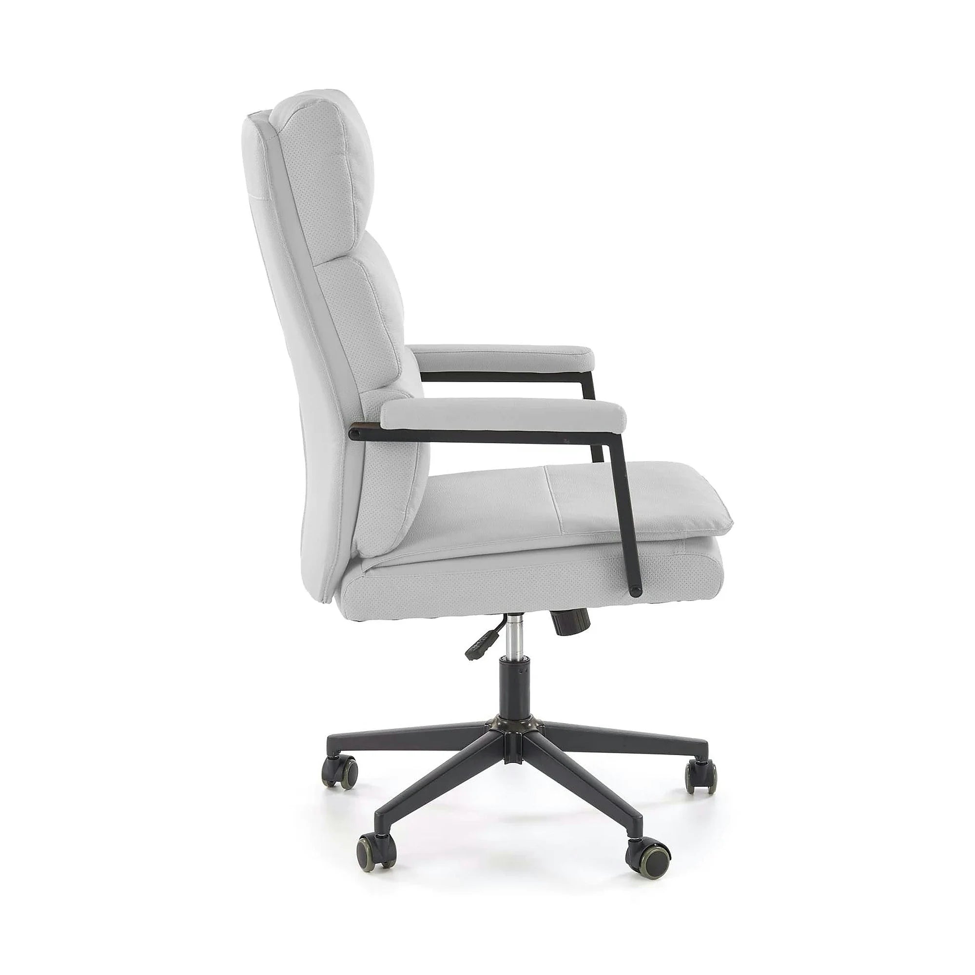 Scaun birou ADRIANO 2, gri deschis/negru, piele ecologica, 65x70x104/110 cm