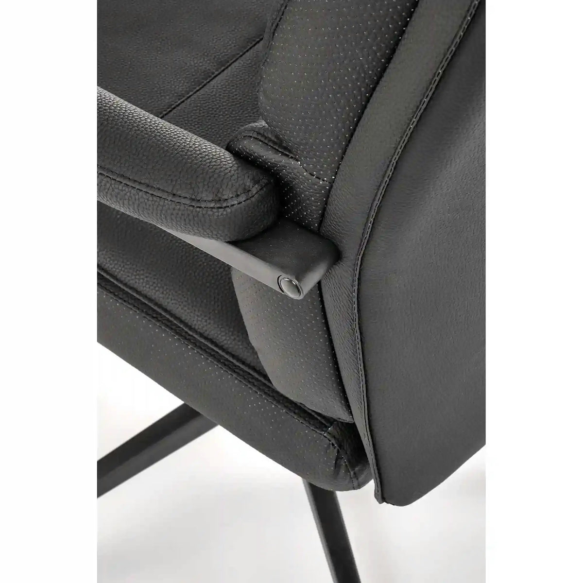 Scaun birou ADRIANO 2, negru, piele ecologica, 65x70x104-110 cm