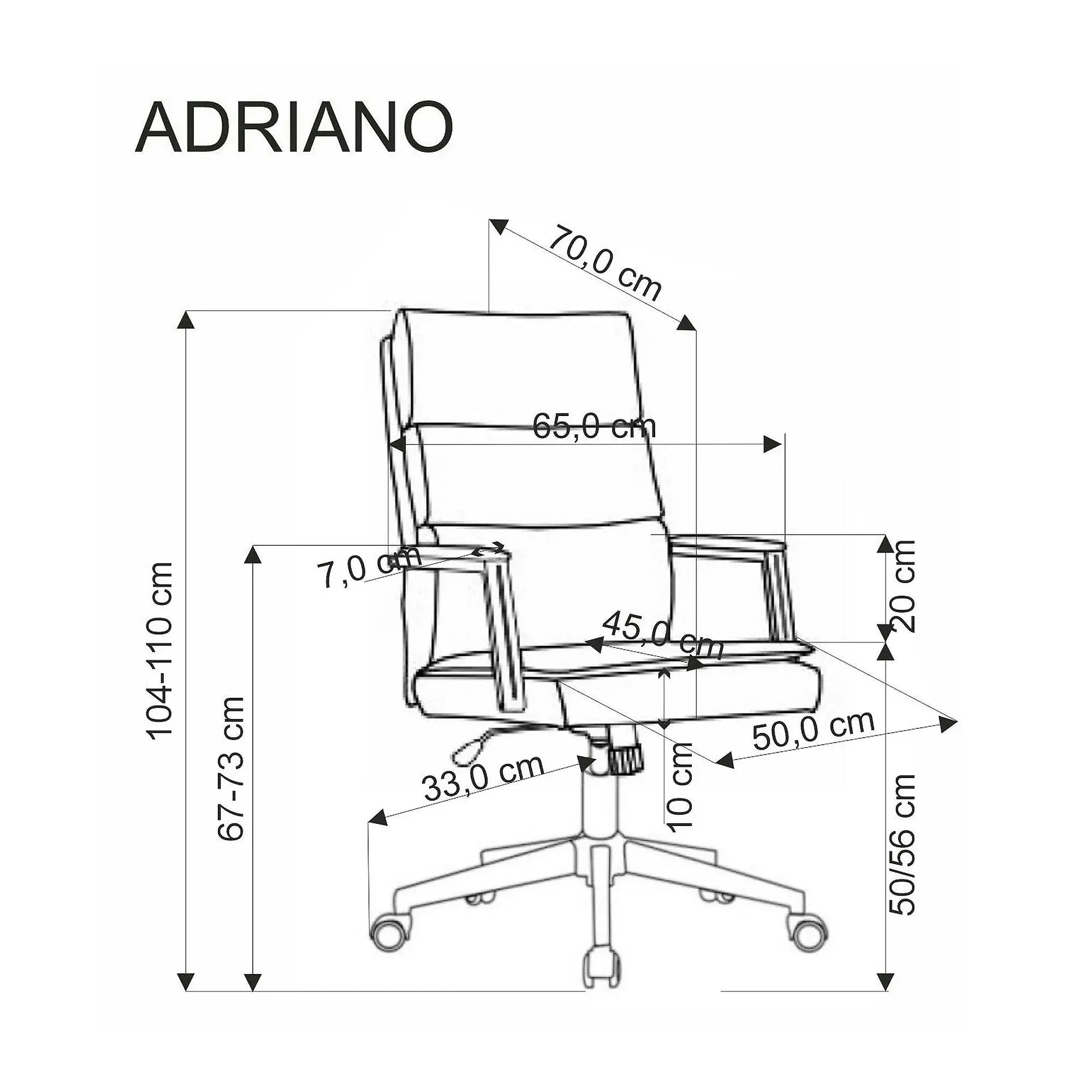Scaun birou ADRIANO, bej, stofa clasica - Odin 28, 65x70x104/110 cm