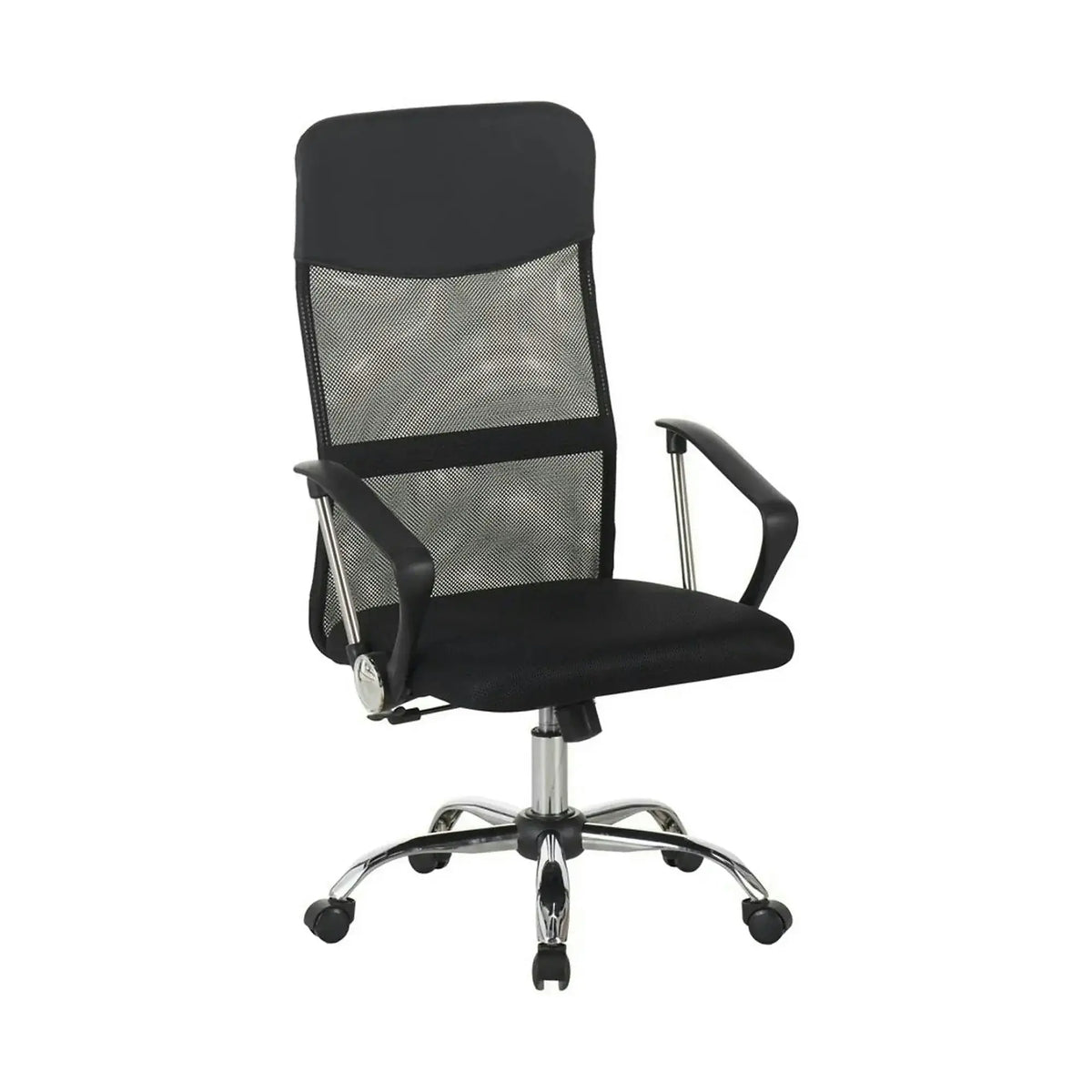 Scaun birou ALEX, negru, stofa/plasa, 60x61x107/117 cm