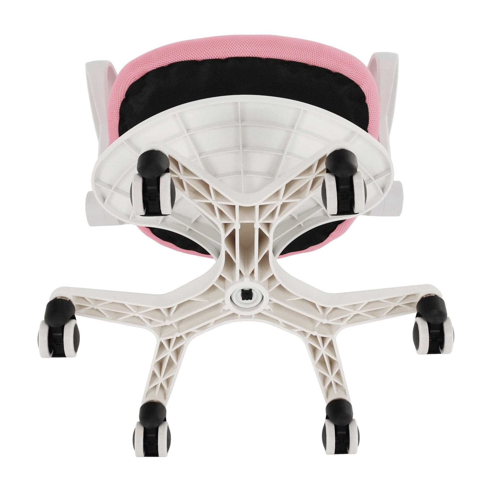 Scaun birou ANAIS, roz/alb, plastic/plasa, 58x55x83/102 cm