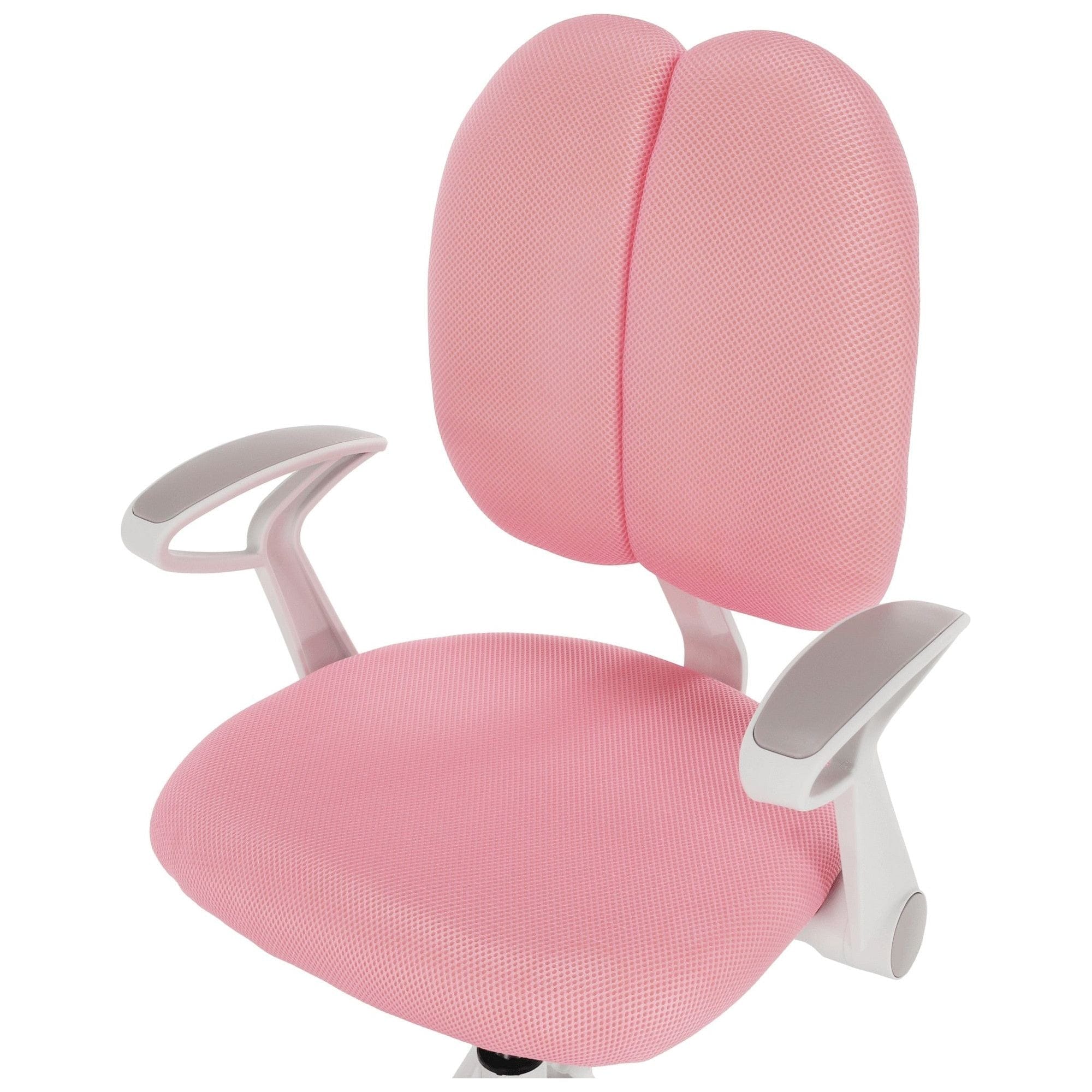 Scaun birou ANAIS, roz/alb, plastic/plasa, 58x55x83/102 cm