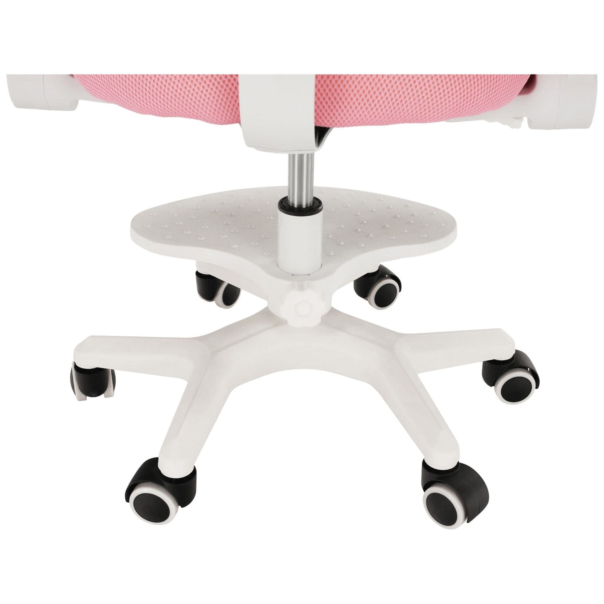 Scaun birou ANAIS, roz/alb, plastic/plasa, 58x55x83/102 cm