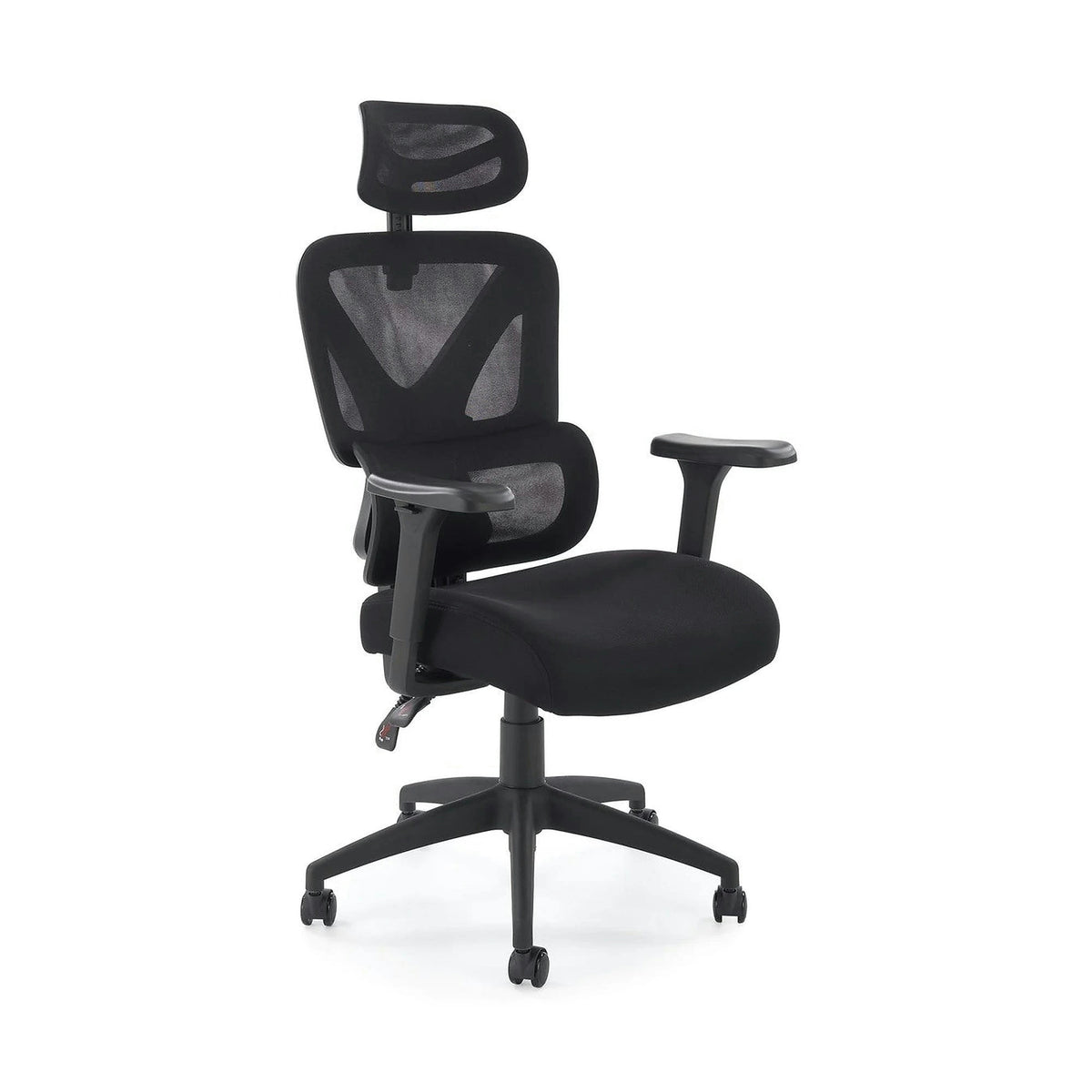 Scaun birou ASTRAL, negru, stofa clasica/plasa, 66x71x123-130 cm