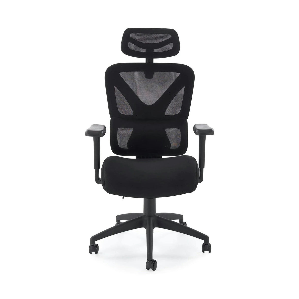 Scaun birou ASTRAL, negru, stofa clasica/plasa, 66x71x123-130 cm