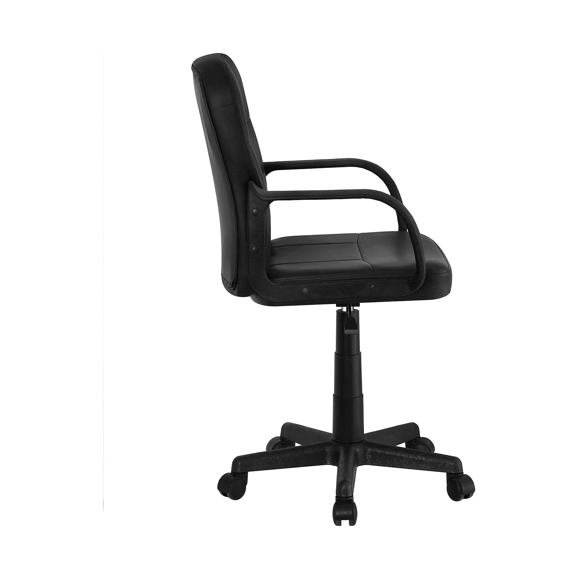 Scaun birou AYLA NEW, negru, piele ecologica/plastic, 55x59.5x89/101 cm