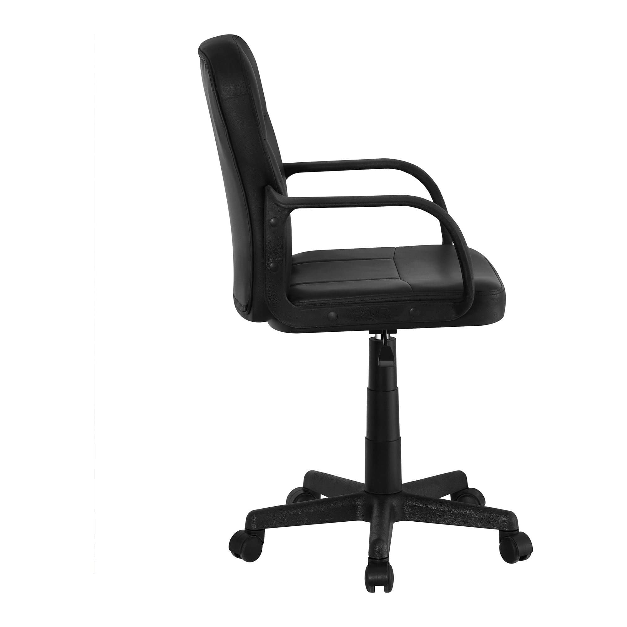 Scaun birou AYLA NEW, negru, piele ecologica/plastic, 55x59.5x89/101 cm