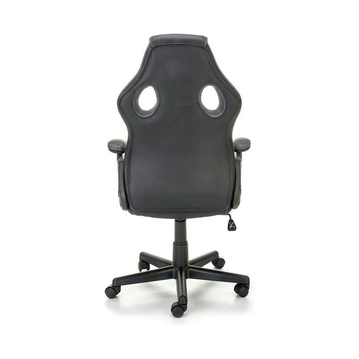 Scaun birou BERKEL, negru/gri, piele ecologica, 62x63x108-117 cm