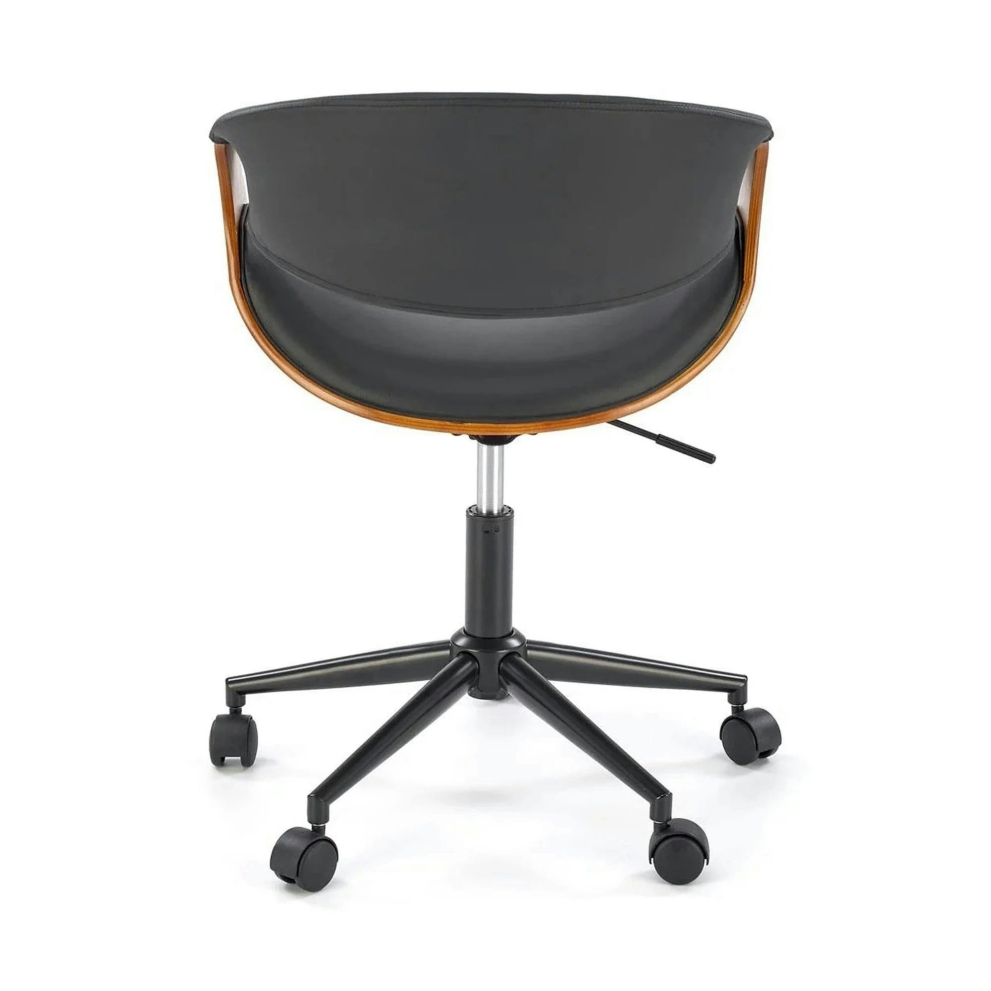 Scaun birou BILBO, nuc/negru, placaj/piele ecologica/metal, 55x55x72/82 cm