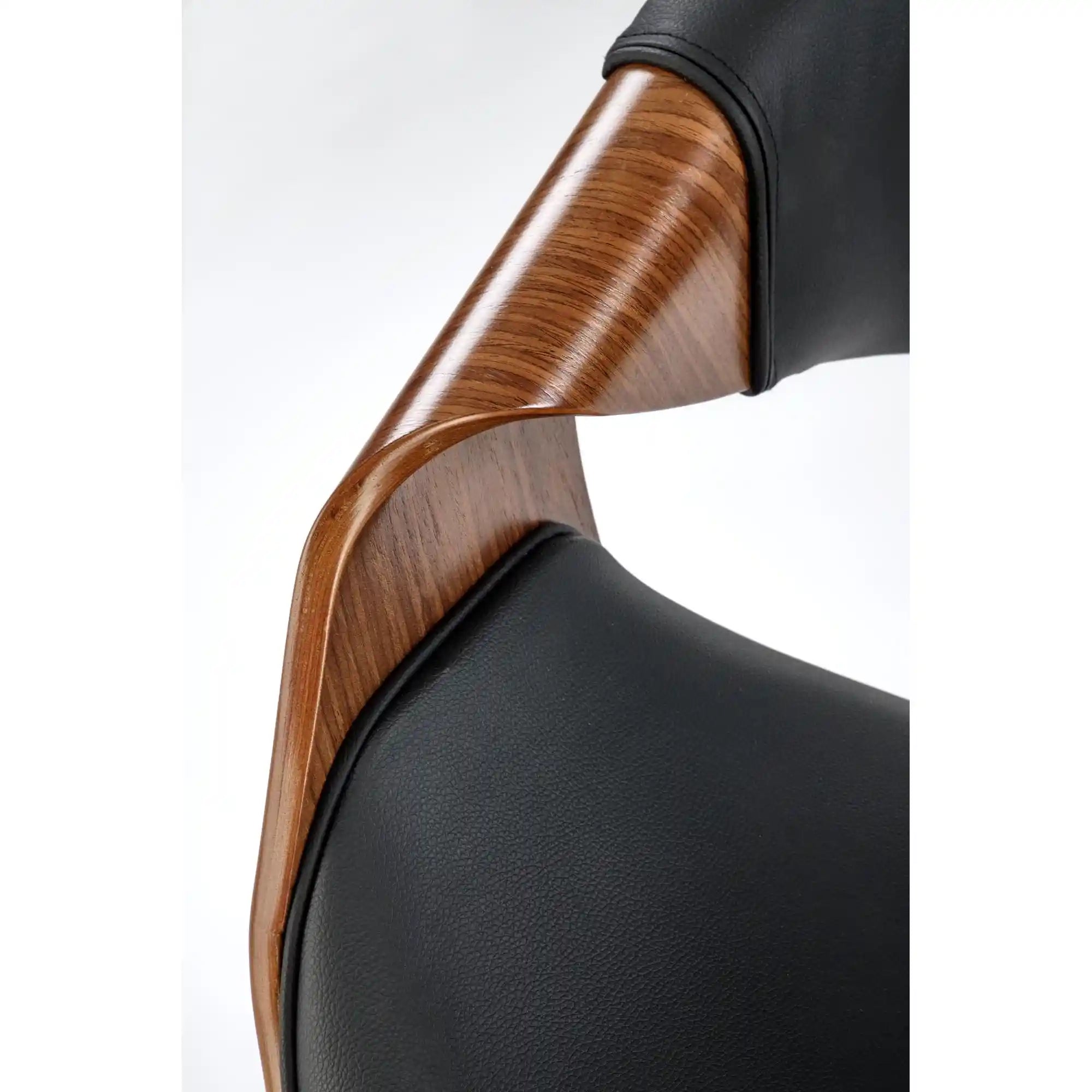 Scaun birou BILBO, nuc/negru, placaj/piele ecologica/metal, 55x55x72/82 cm