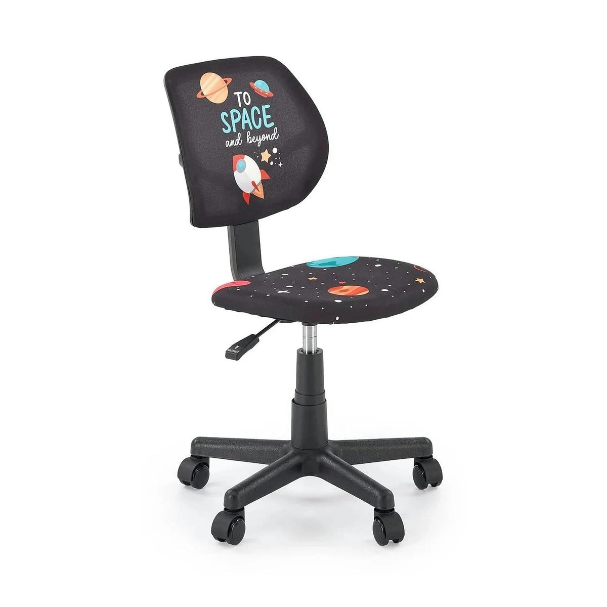 Scaun birou BINGO, negru, stofa clasica/polipropilena, 39x48x79-90 cm