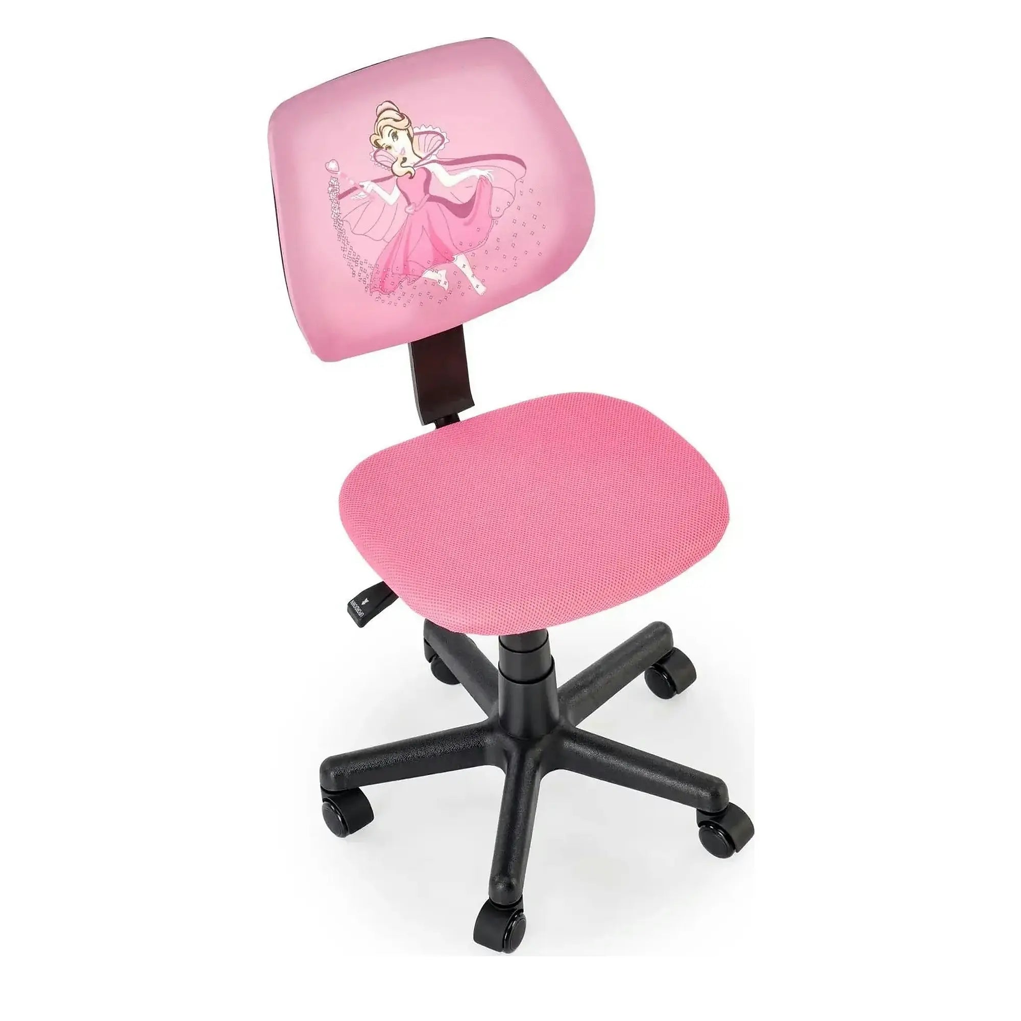 Scaun birou BINGO, roz/negru, stofa clasica/polipropilena, 39x48x79/90 cm