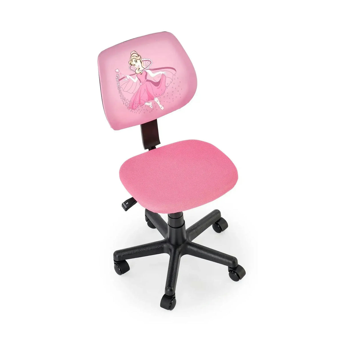 Scaun birou BINGO, roz/negru, stofa clasica/polipropilena, 39x48x79/90 cm