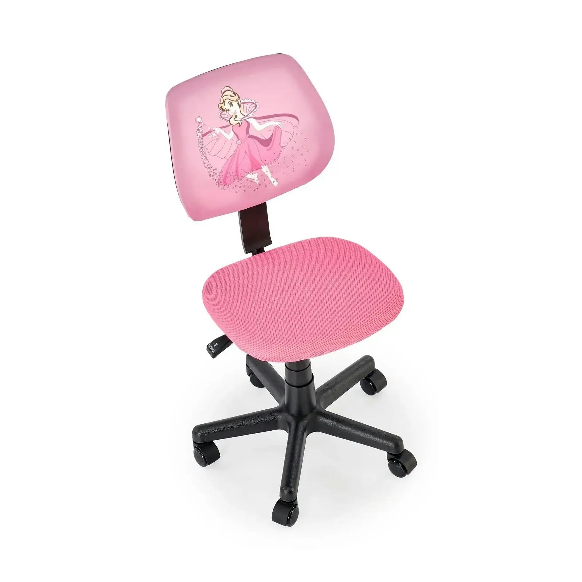 Scaun birou BINGO, roz/negru, stofa clasica/polipropilena, 39x48x79/90 cm