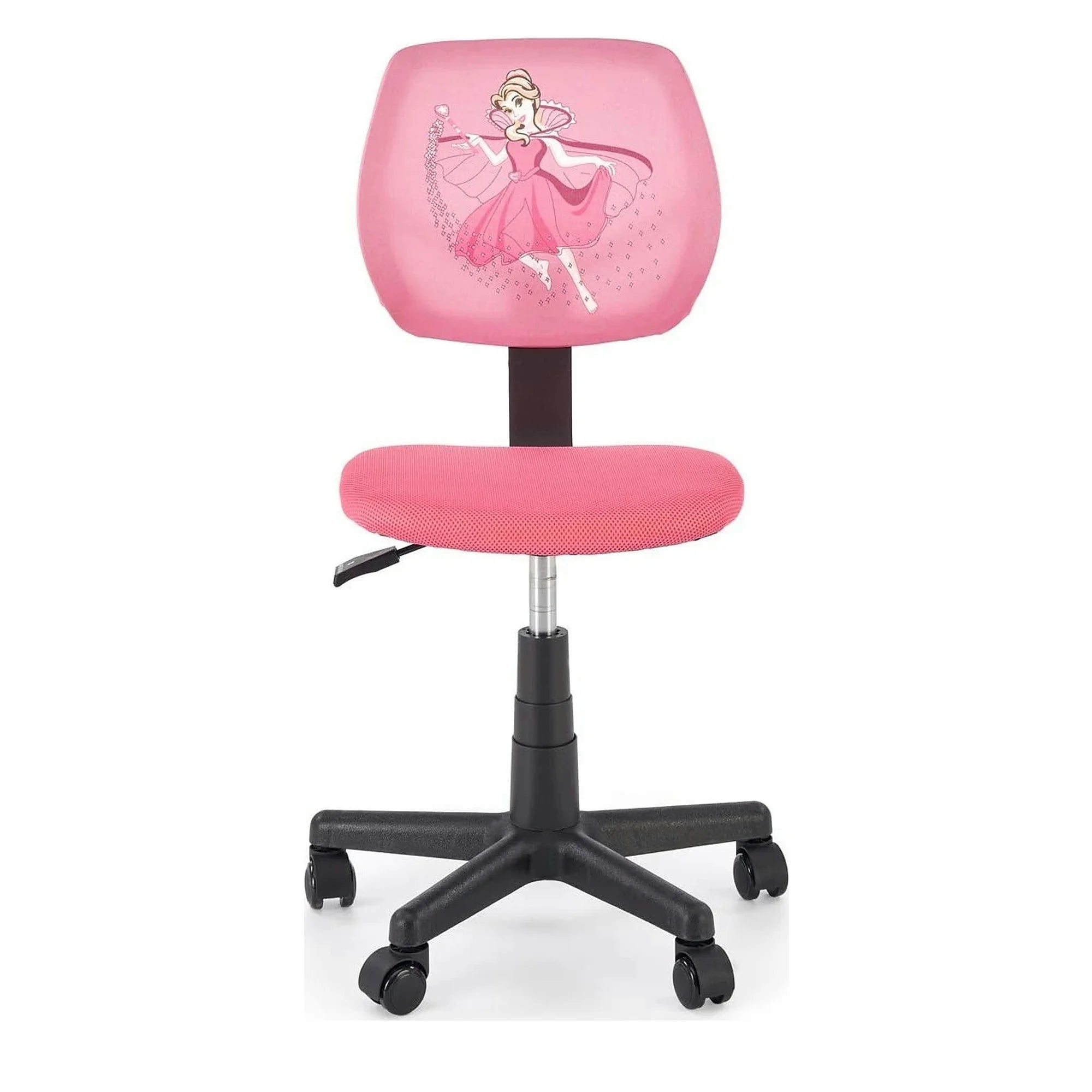Scaun birou BINGO, roz/negru, stofa clasica/polipropilena, 39x48x79/90 cm