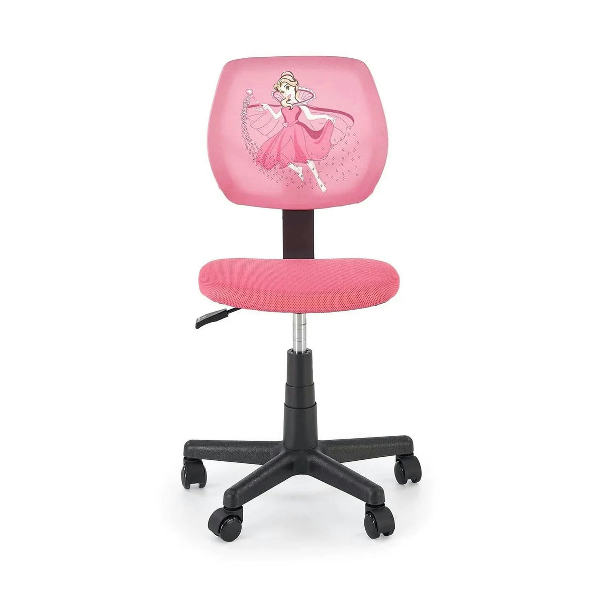 Scaun birou BINGO, roz/negru, stofa clasica/polipropilena, 39x48x79/90 cm