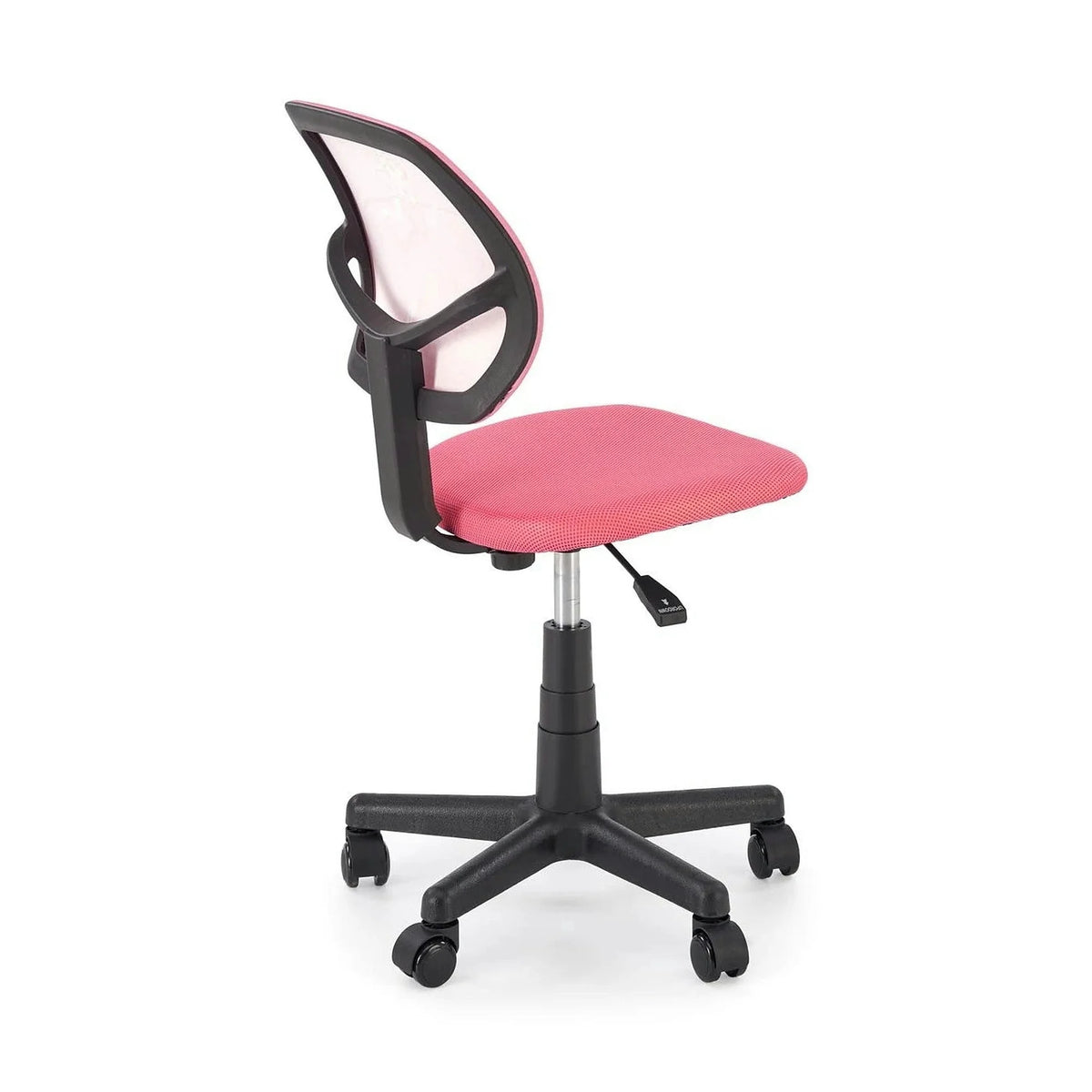Scaun birou BINGO, roz/negru, stofa clasica/polipropilena, 39x48x79/90 cm