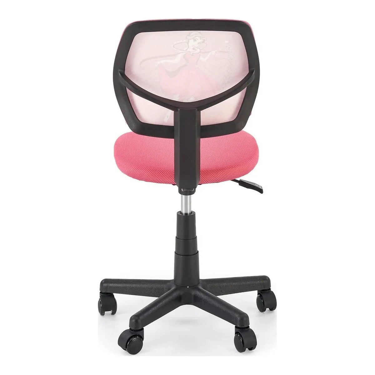 Scaun birou BINGO, roz/negru, stofa clasica/polipropilena, 39x48x79/90 cm