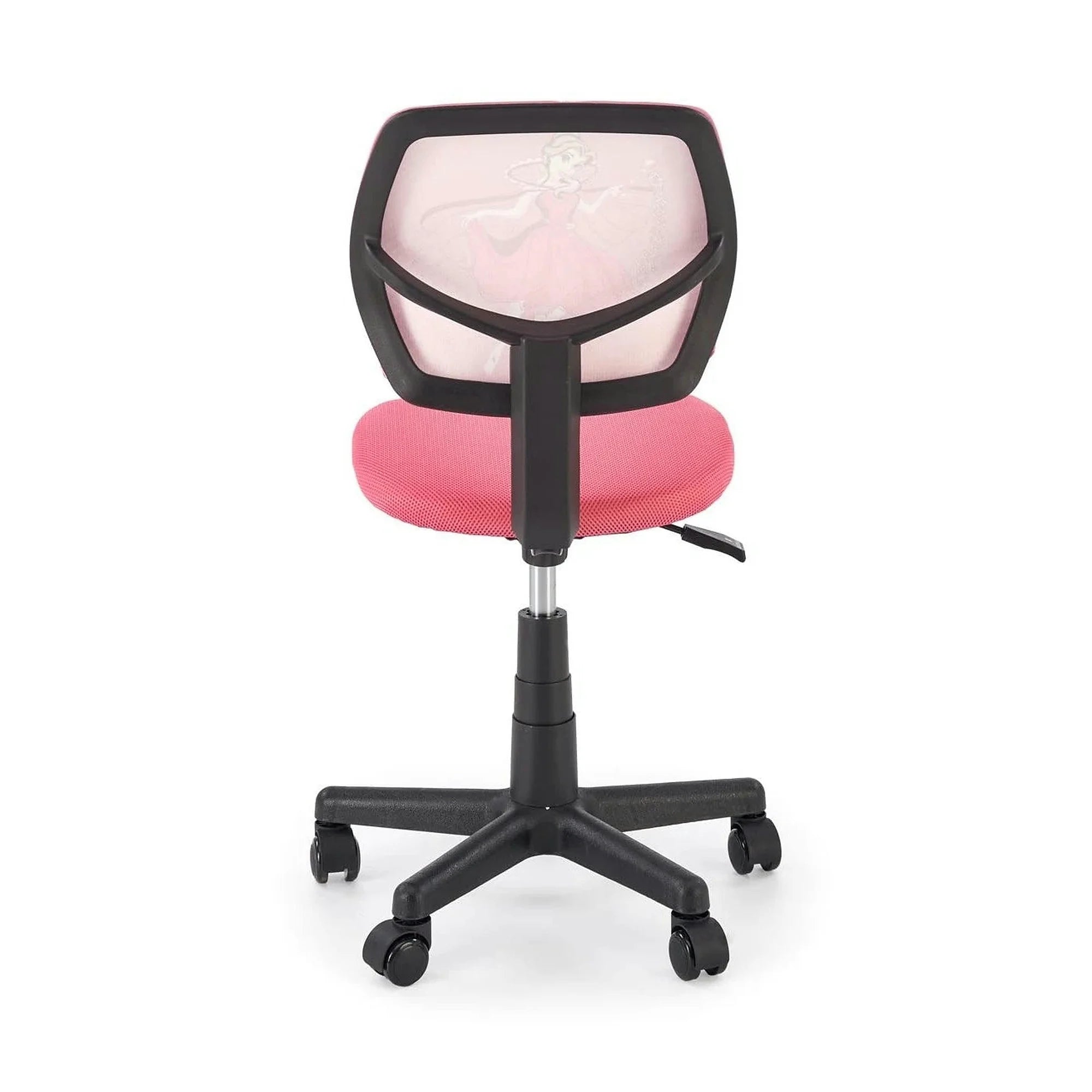 Scaun birou BINGO, roz/negru, stofa clasica/polipropilena, 39x48x79/90 cm