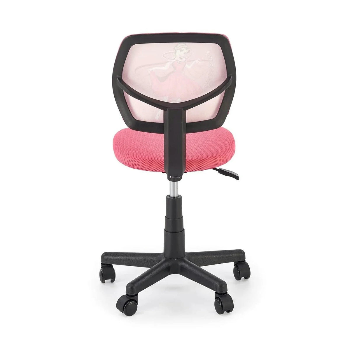 Scaun birou BINGO, roz/negru, stofa clasica/polipropilena, 39x48x79/90 cm