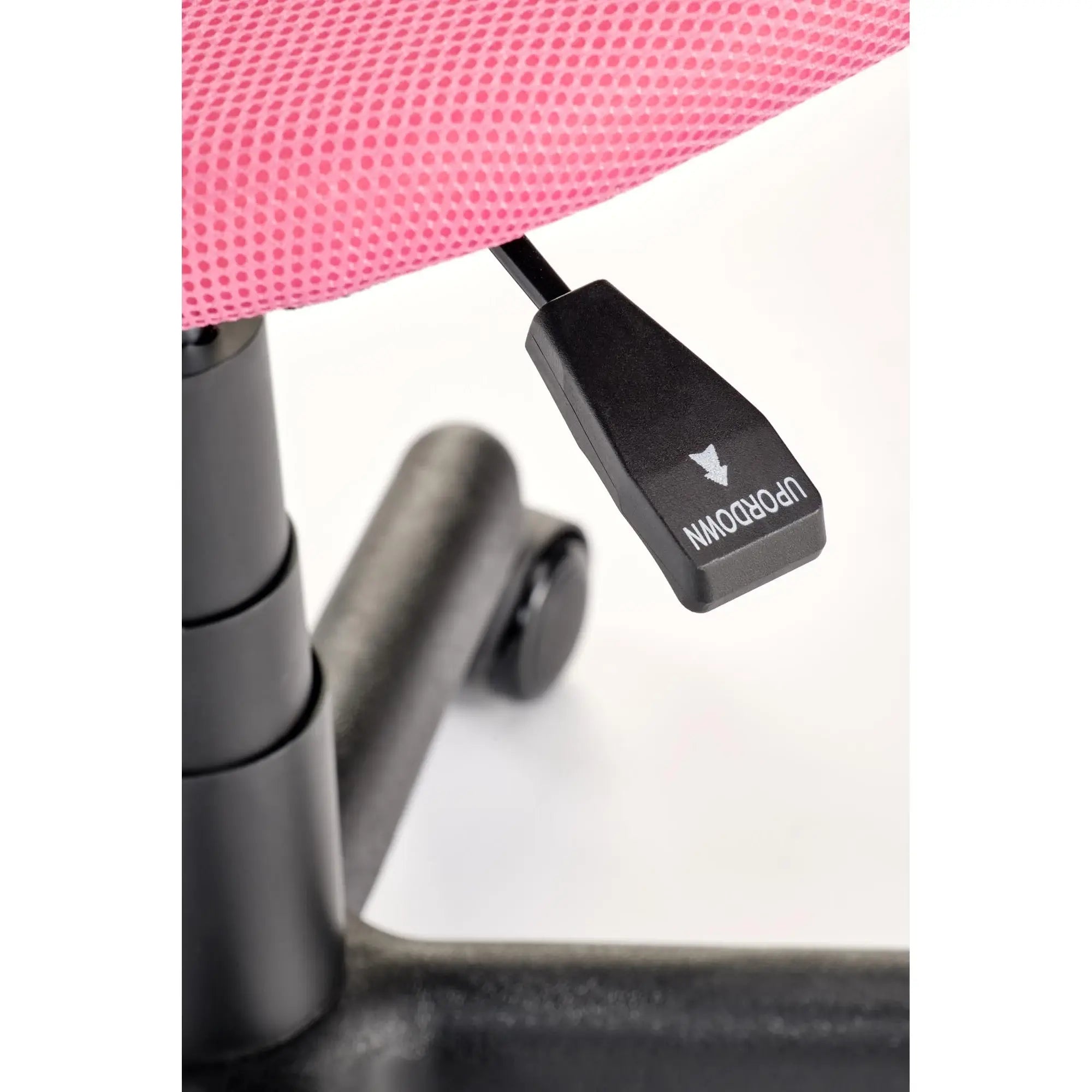 Scaun birou BINGO, roz/negru, stofa clasica/polipropilena, 39x48x79/90 cm