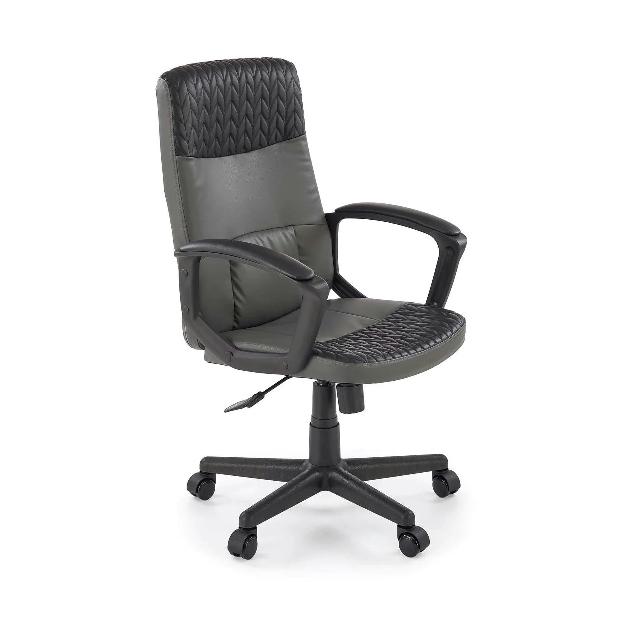 Scaun birou BJORN, negru, piele ecologica, 58x57x100/112 cm