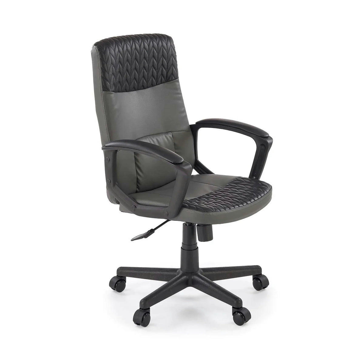 Scaun birou BJORN, negru, piele ecologica, 58x57x100/112 cm
