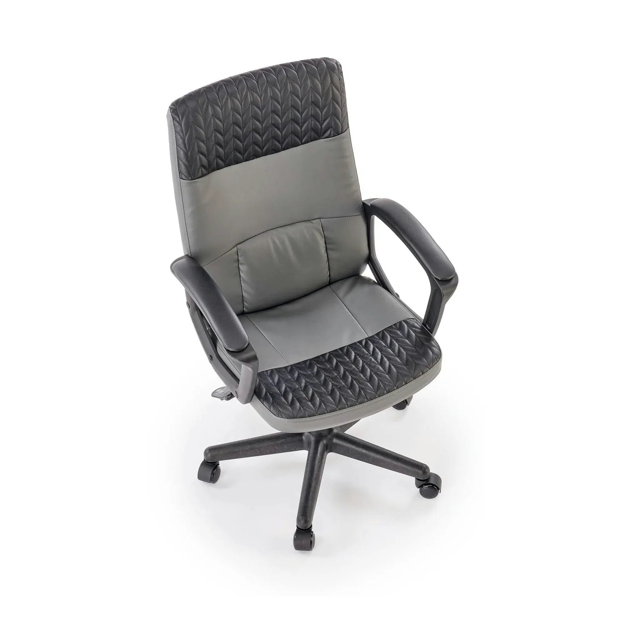 Scaun birou BJORN, negru, piele ecologica, 58x57x100/112 cm
