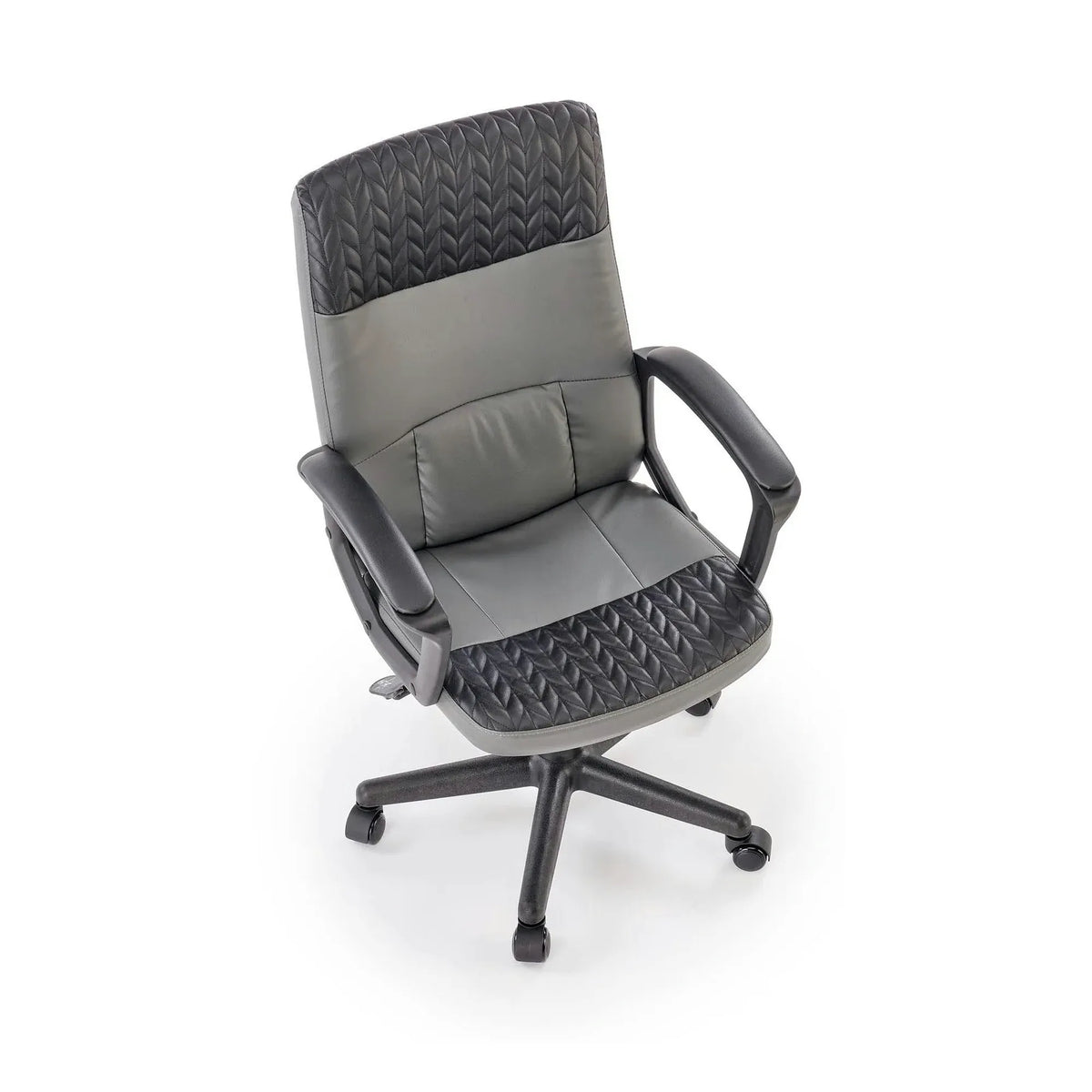 Scaun birou BJORN, negru, piele ecologica, 58x57x100/112 cm