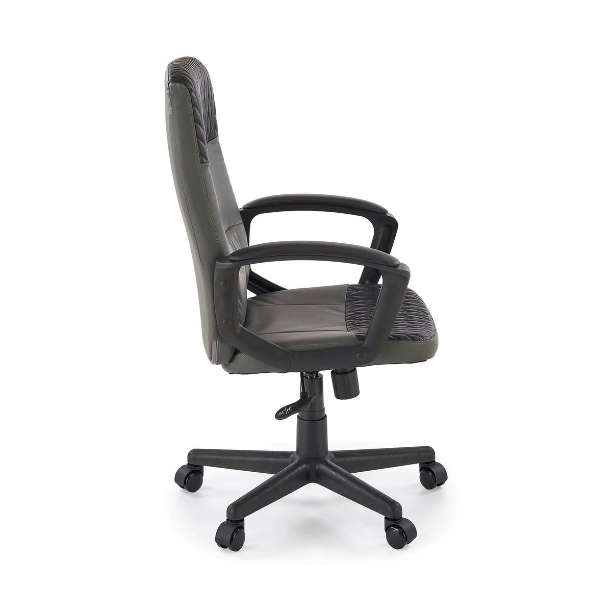 Scaun birou BJORN, negru, piele ecologica, 58x57x100/112 cm