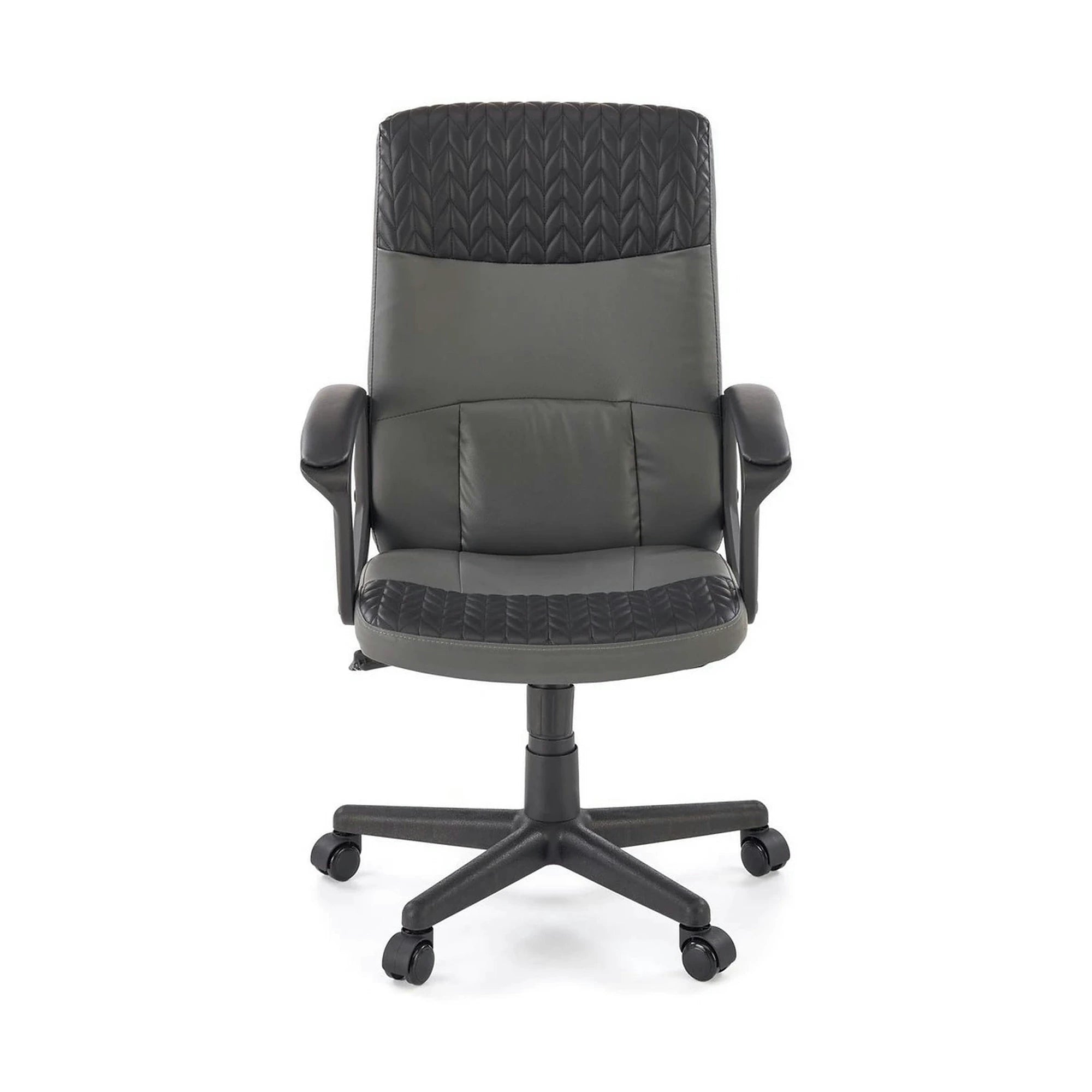 Scaun birou BJORN, negru, piele ecologica, 58x57x100/112 cm