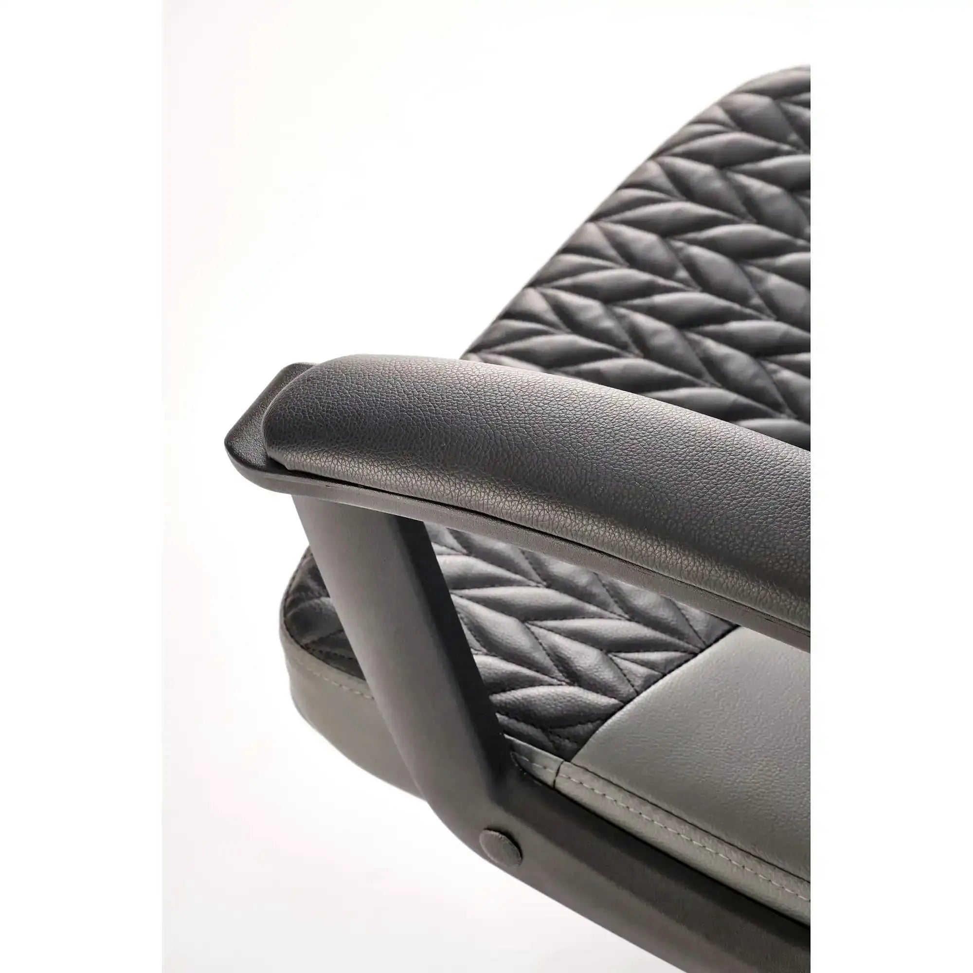 Scaun birou BJORN, negru, piele ecologica, 58x57x100/112 cm