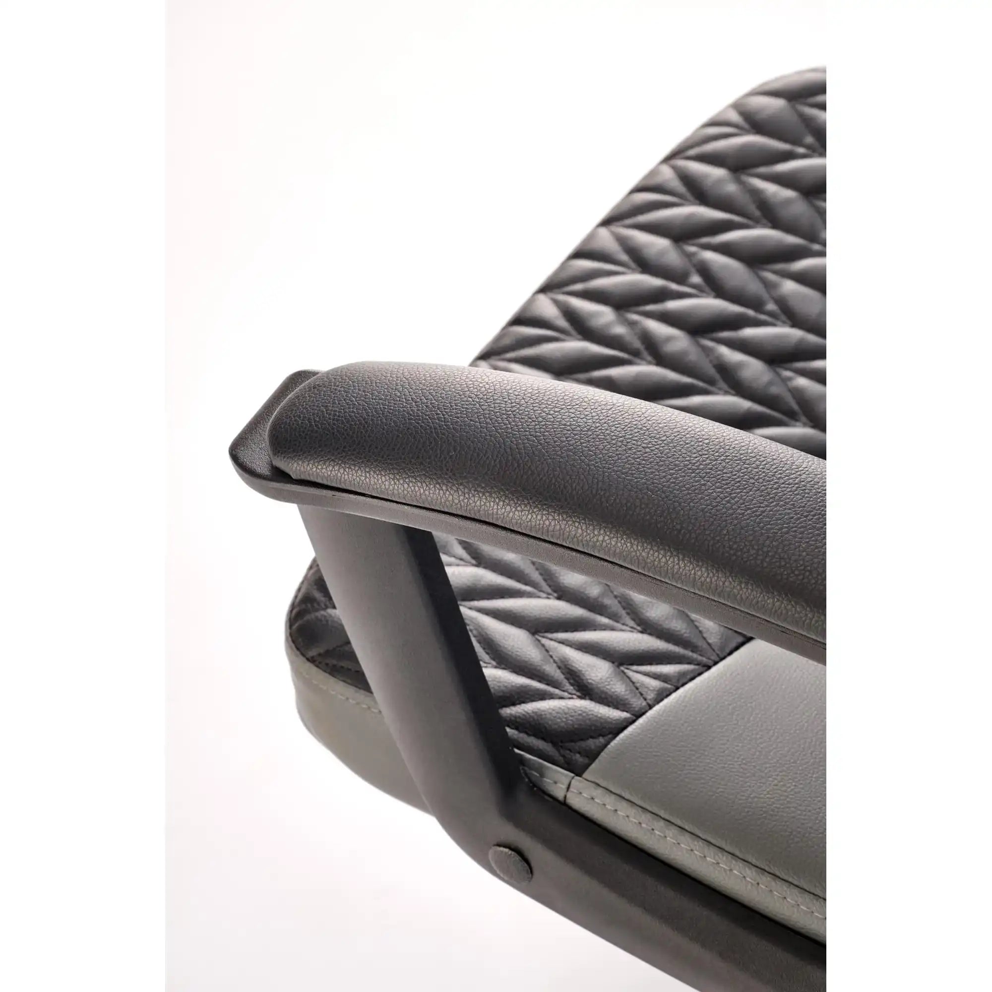 Scaun birou BJORN, negru, piele ecologica, 58x57x100/112 cm