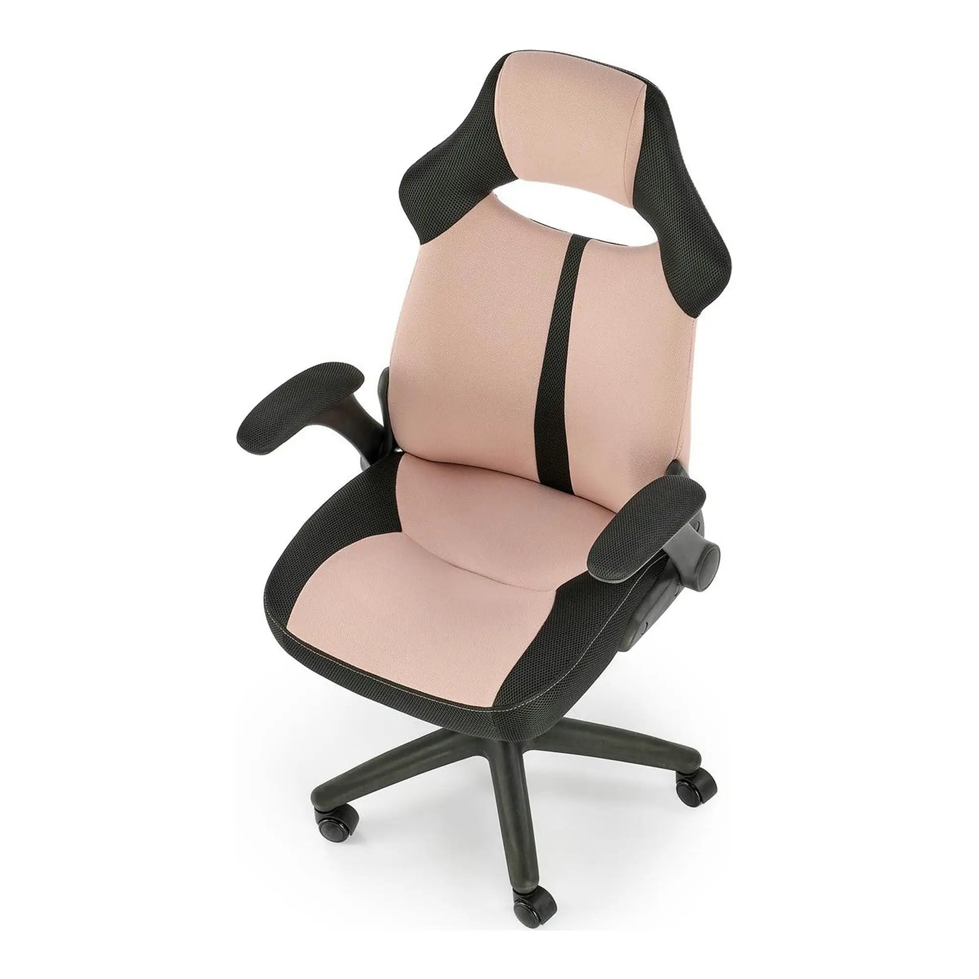 Scaun birou BLOOM, roz/negru, stofa clasica/metal, 65x60x110/120 cm