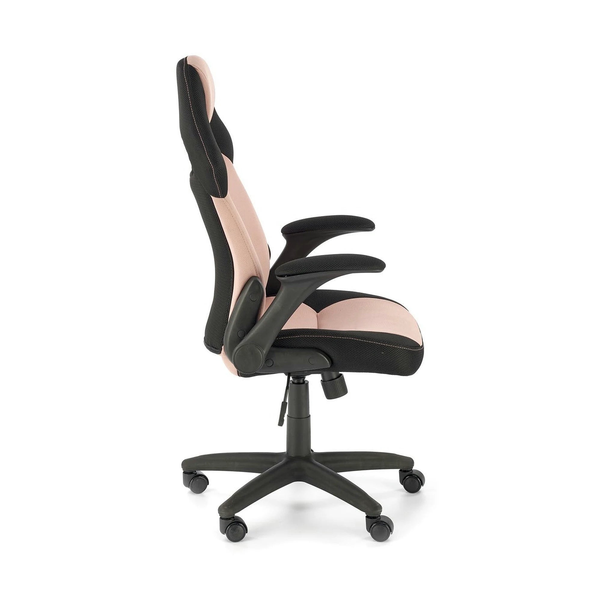 Scaun birou BLOOM, roz/negru, stofa clasica/metal, 65x60x110/120 cm