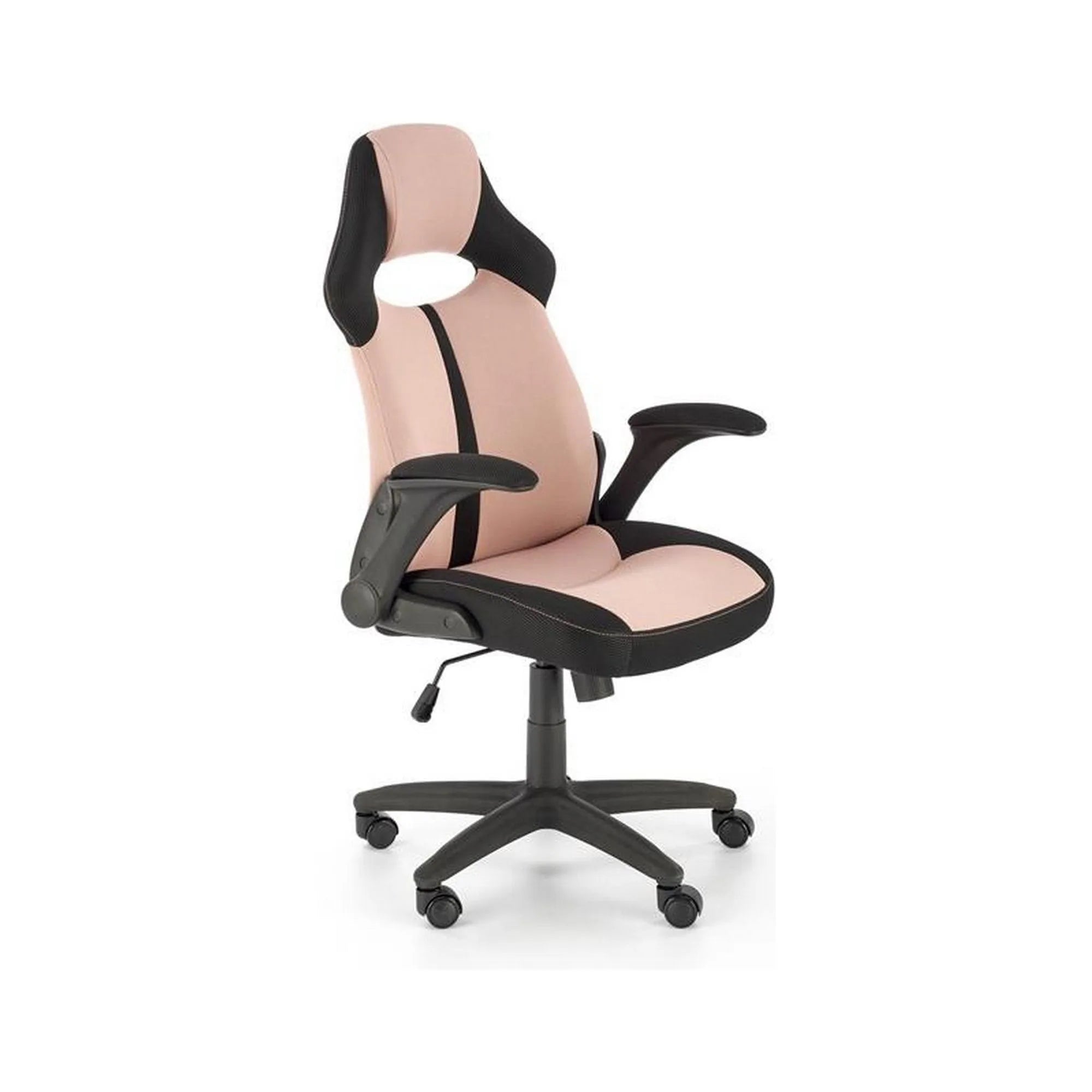 Scaun birou BLOOM, roz/negru, stofa clasica/metal, 65x60x110/120 cm