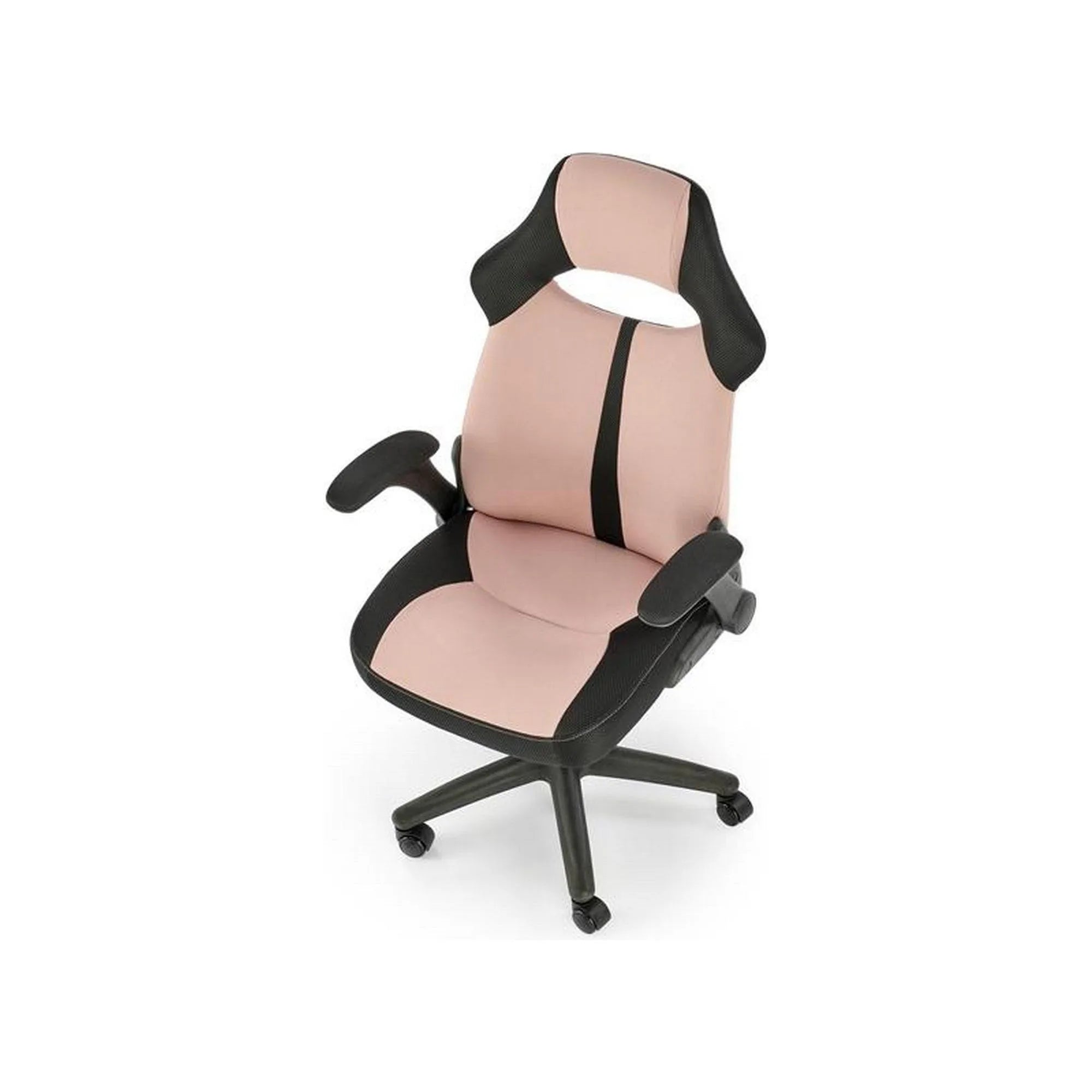 Scaun birou BLOOM, roz/negru, stofa clasica/metal, 65x60x110/120 cm