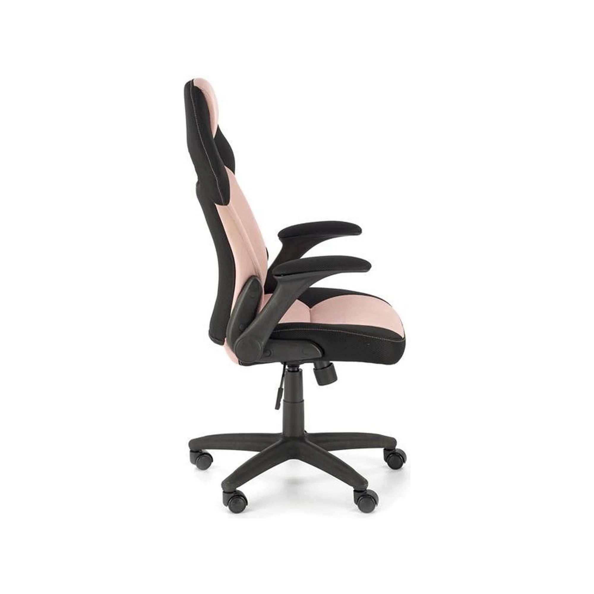 Scaun birou BLOOM, roz/negru, stofa clasica/metal, 65x60x110/120 cm