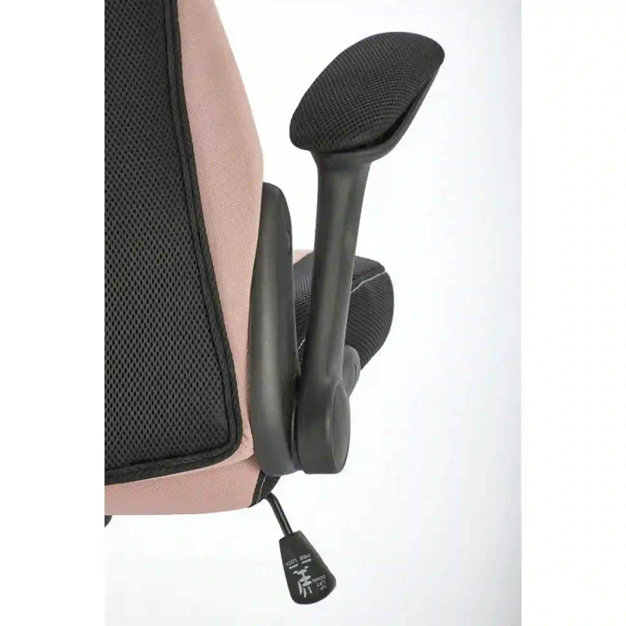 Scaun birou BLOOM, roz/negru, stofa clasica/metal, 65x60x110/120 cm