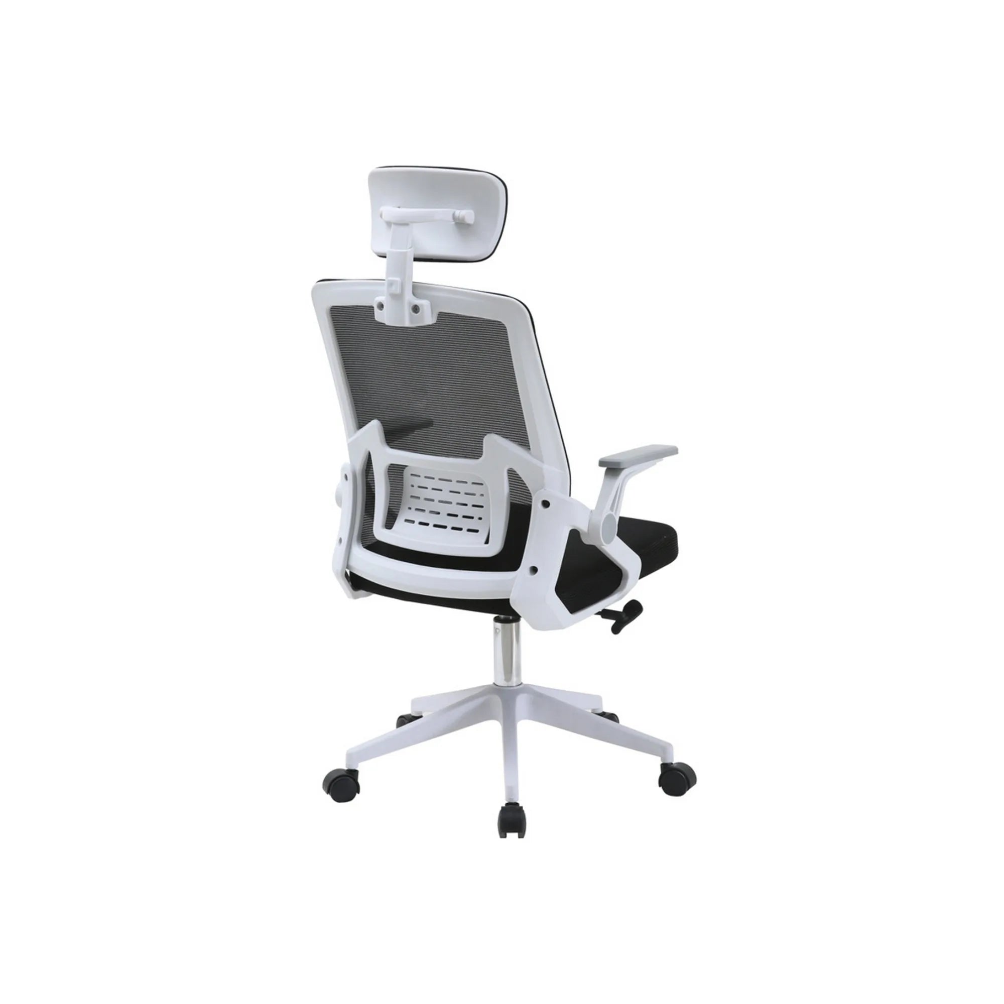 Scaun birou BORN, negru/alb, plasa/metal, 63x60x112/122 cm