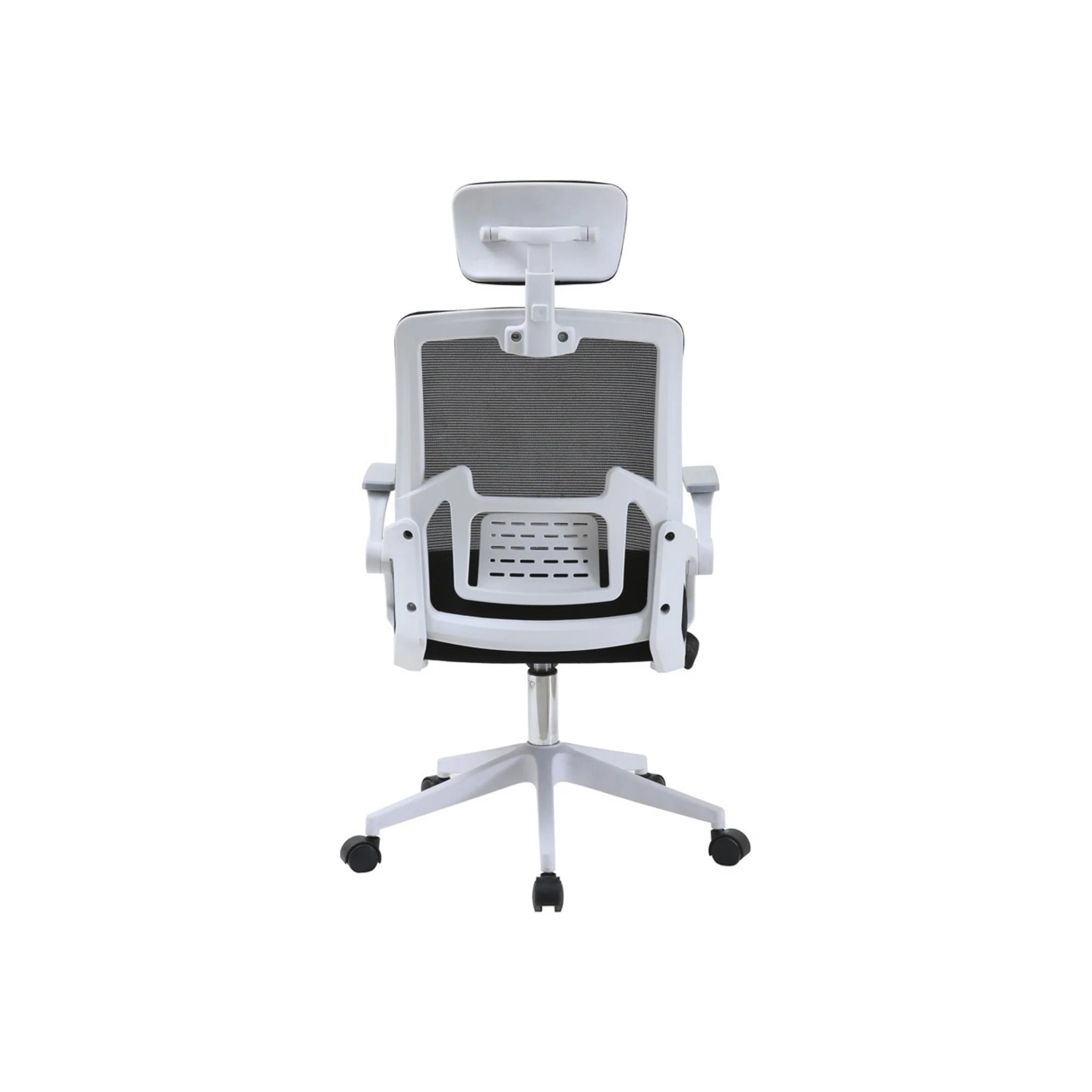 Scaun birou BORN, negru/alb, plasa/metal, 63x60x112/122 cm