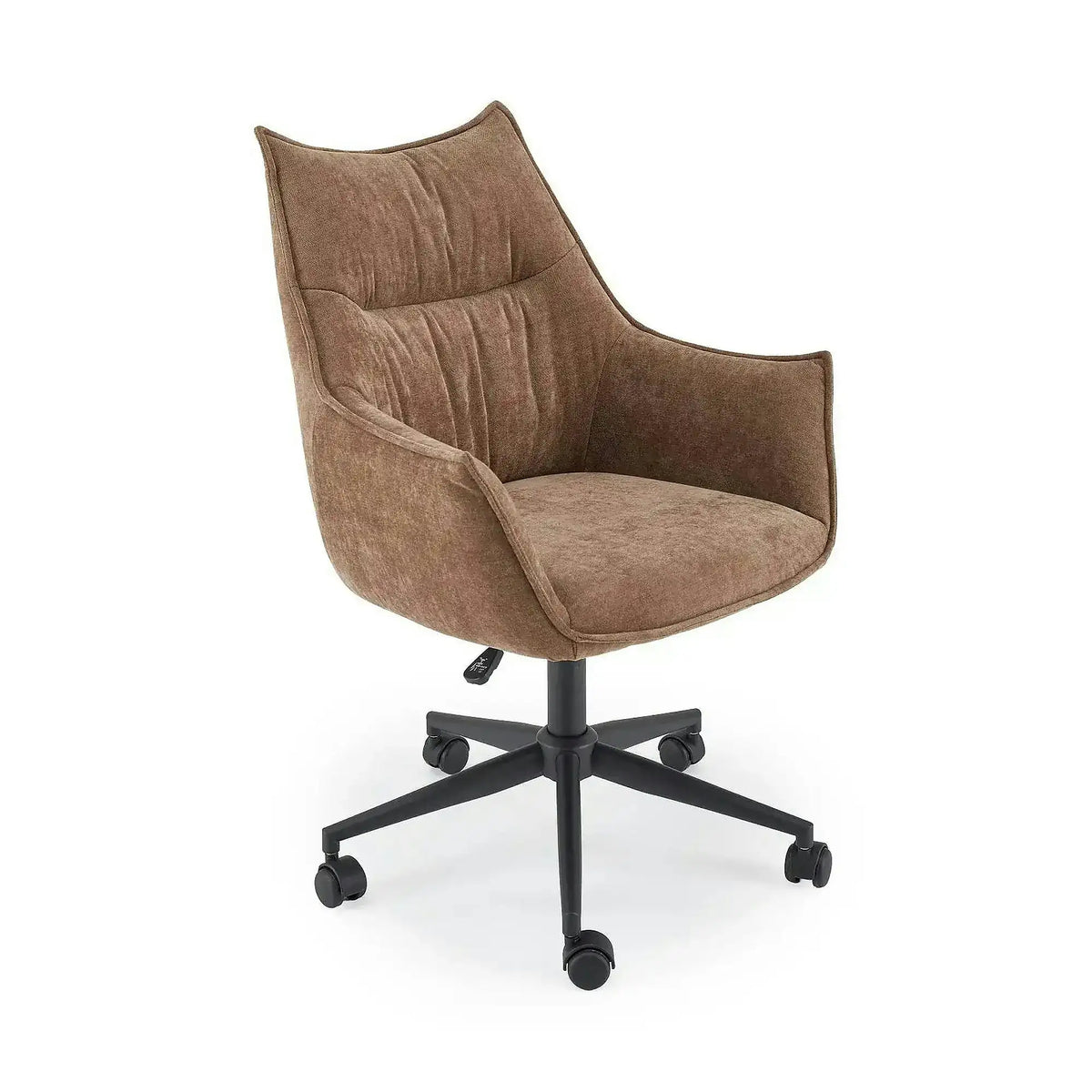 Scaun birou CLIO, maro/negru, stofa clasica/metal, 62x64x91/99 cm