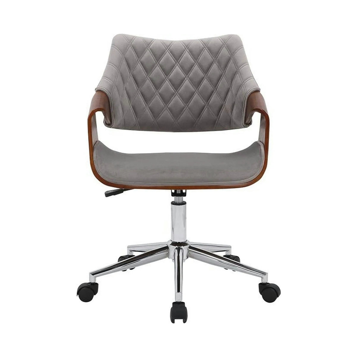 Scaun birou COLT, gri/maro/crom, stofa catifelata/placaj, 58x64x80/90 cm