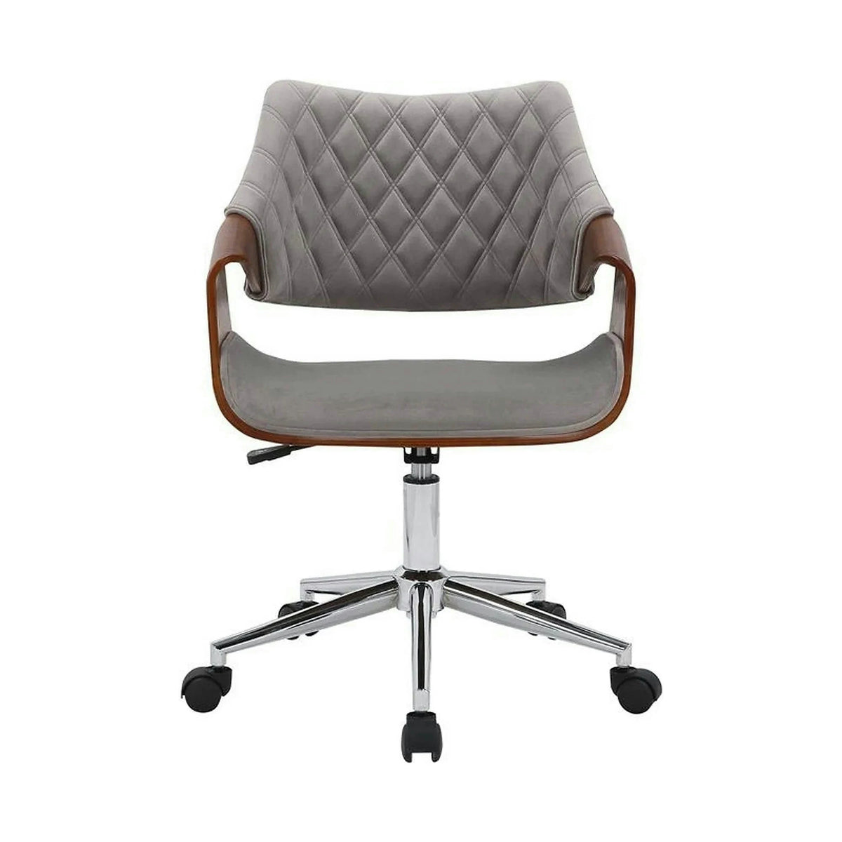 Scaun birou COLT, gri/maro/crom, stofa catifelata/placaj, 58x64x80/90 cm